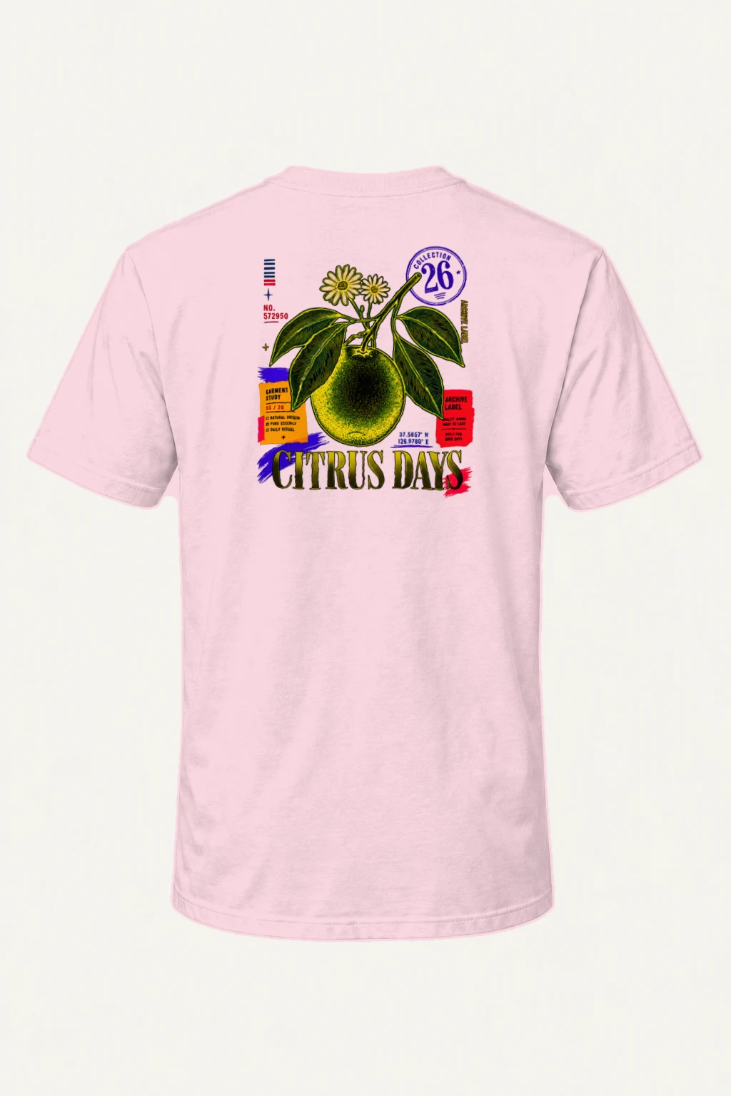 "Citrus Days" Heavyweight Unisex Crewneck T-shirt | Gildan 5000