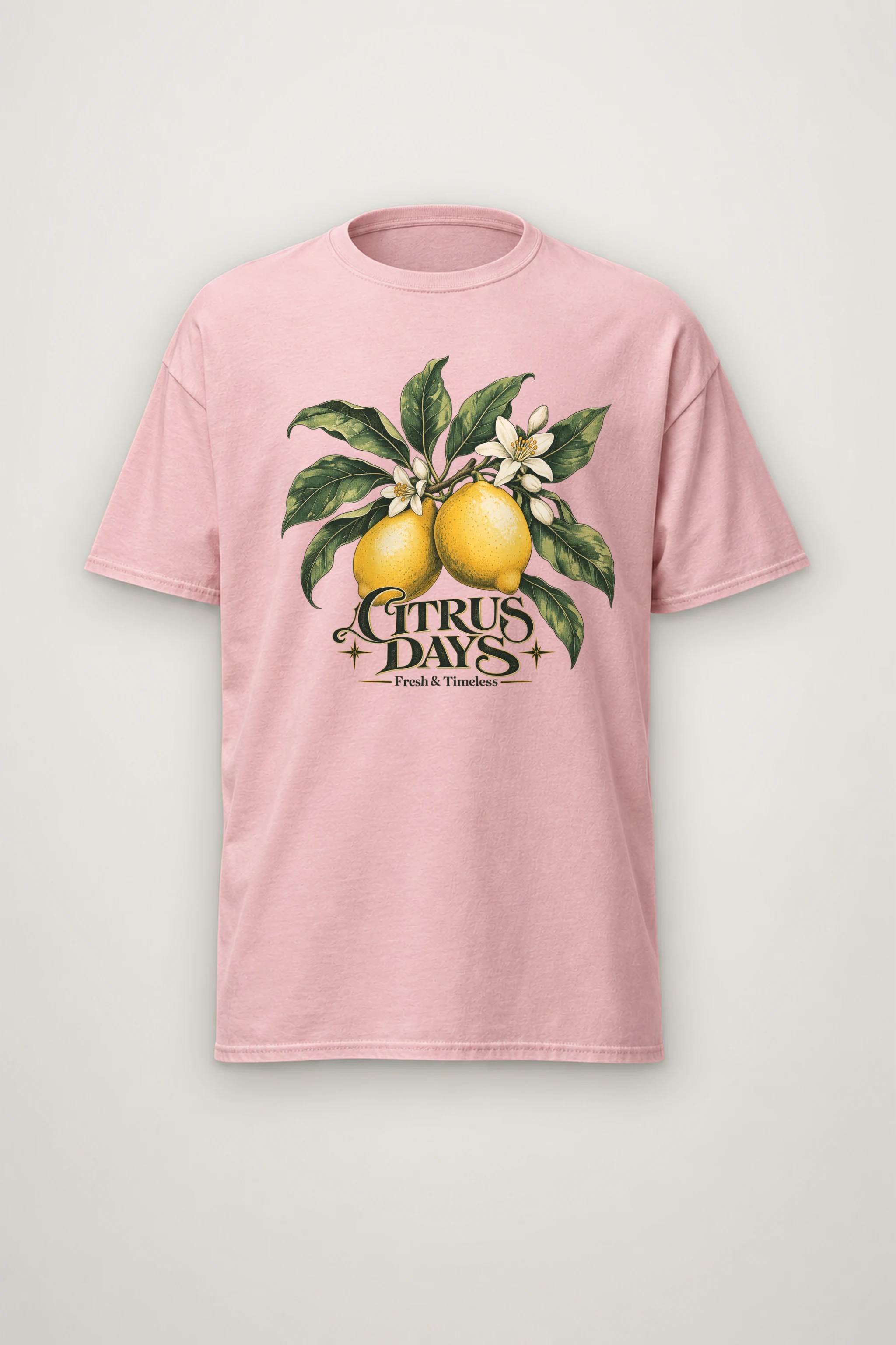 "Citrus Days" Heavyweight Unisex Crewneck T-shirt