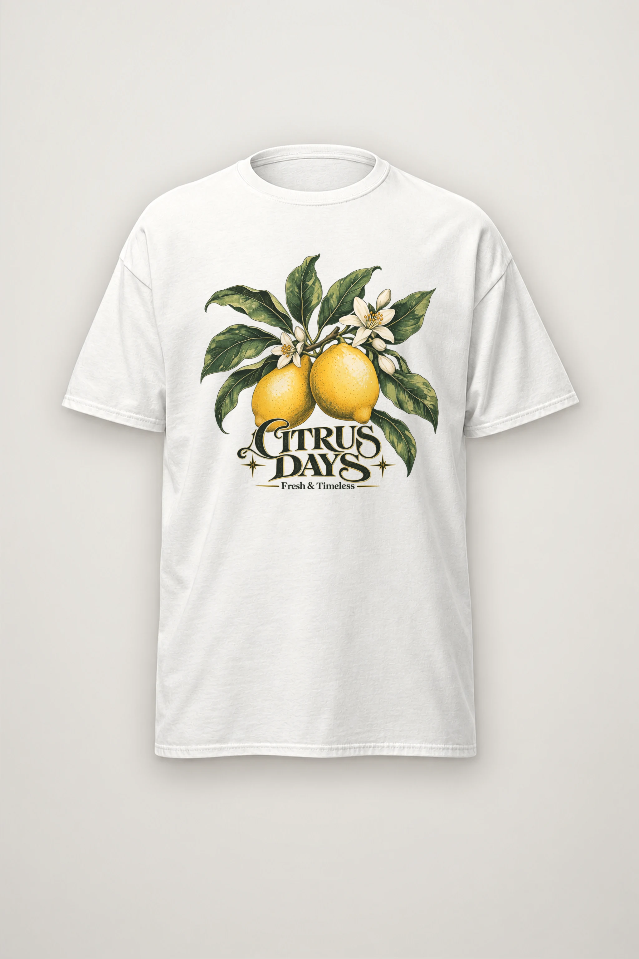 "Citrus Days" Heavyweight Unisex Crewneck T-shirt