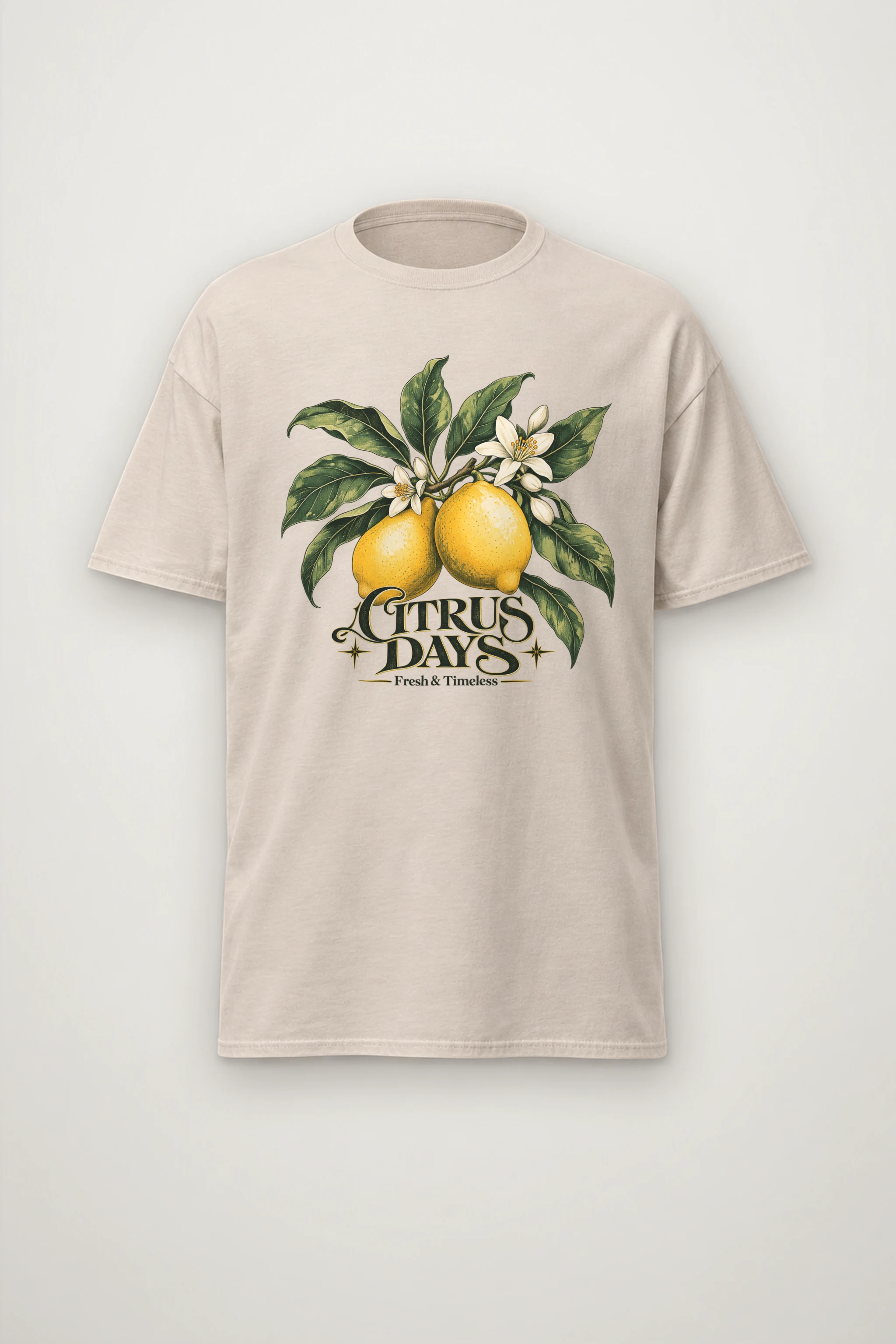 "Citrus Days" Heavyweight Unisex Crewneck T-shirt