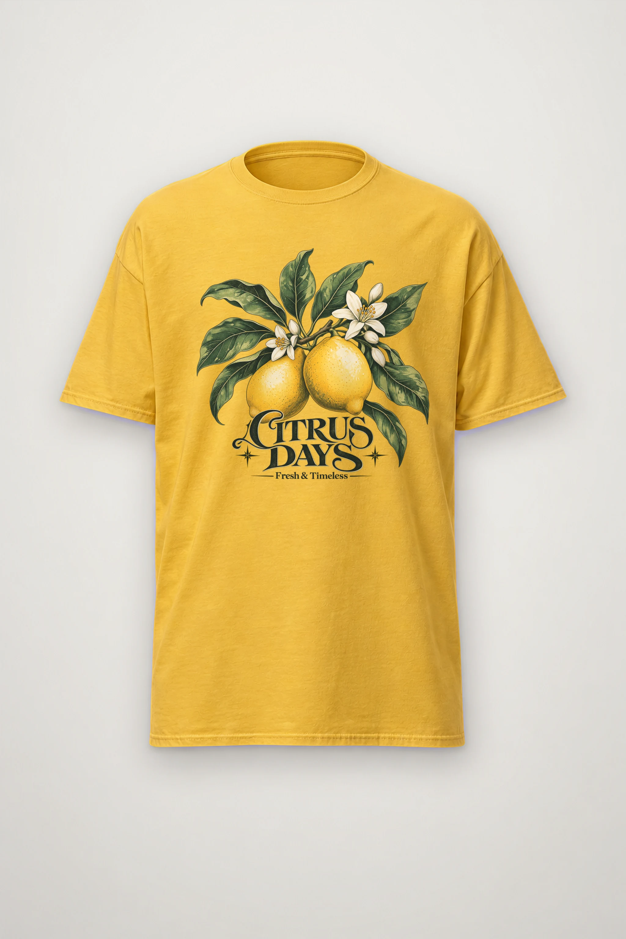 "Citrus Days" Heavyweight Unisex Crewneck T-shirt