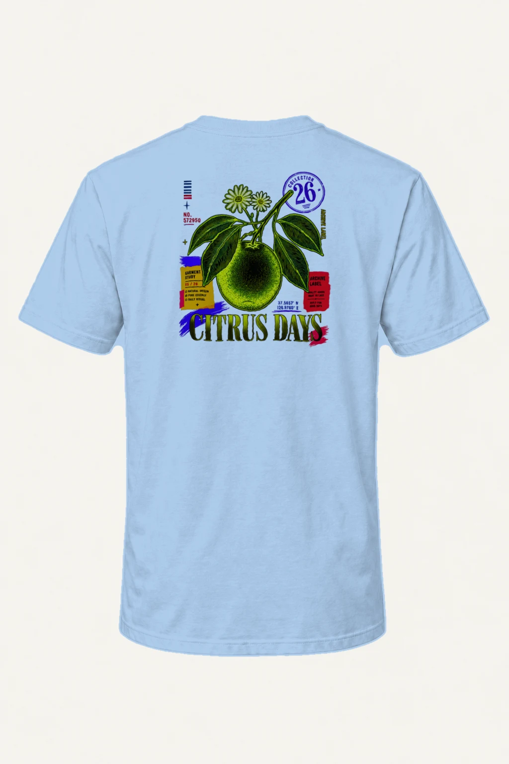 "Citrus Days" Heavyweight Unisex Crewneck T-shirt | Gildan 5000
