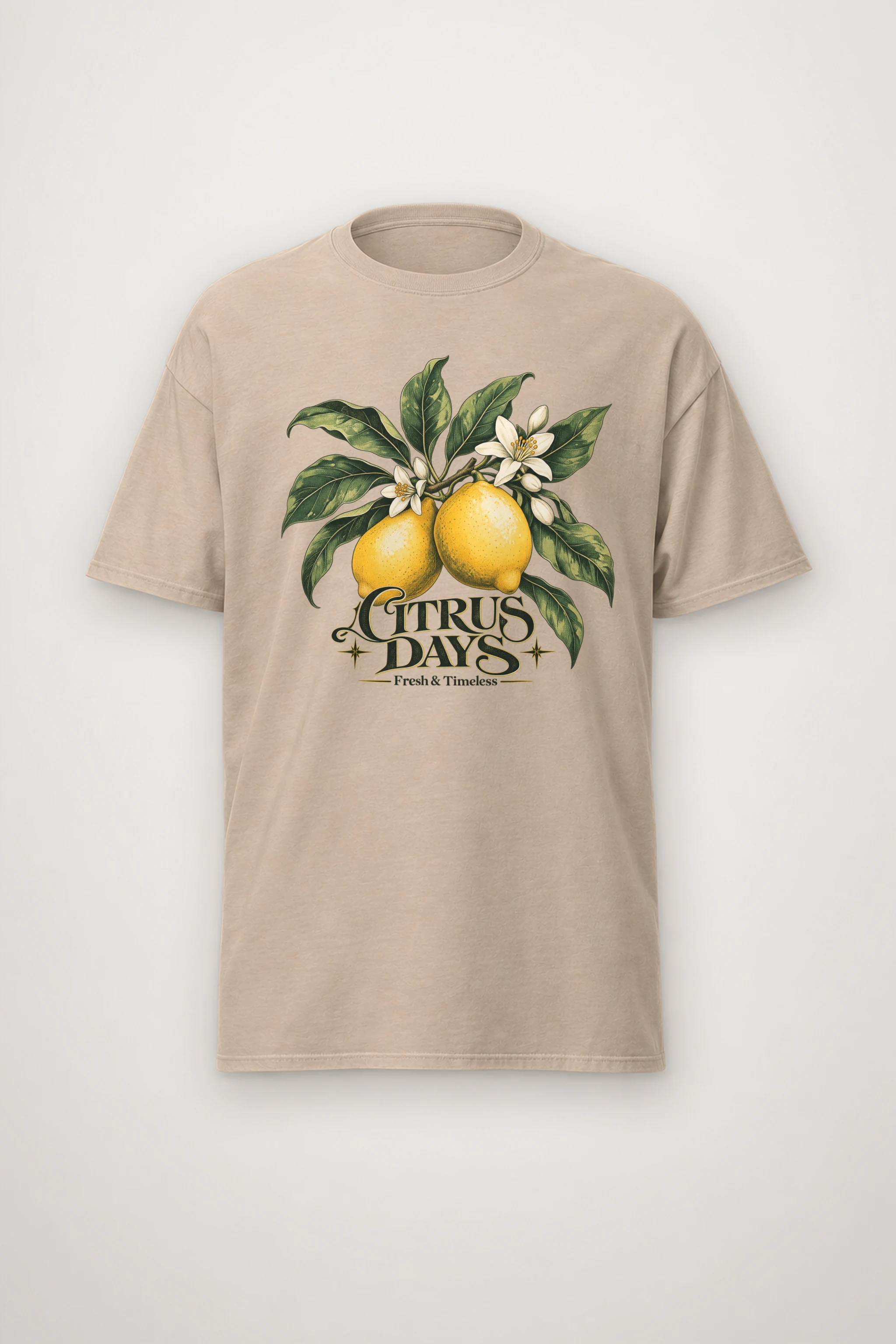"Citrus Days" Heavyweight Unisex Crewneck T-shirt