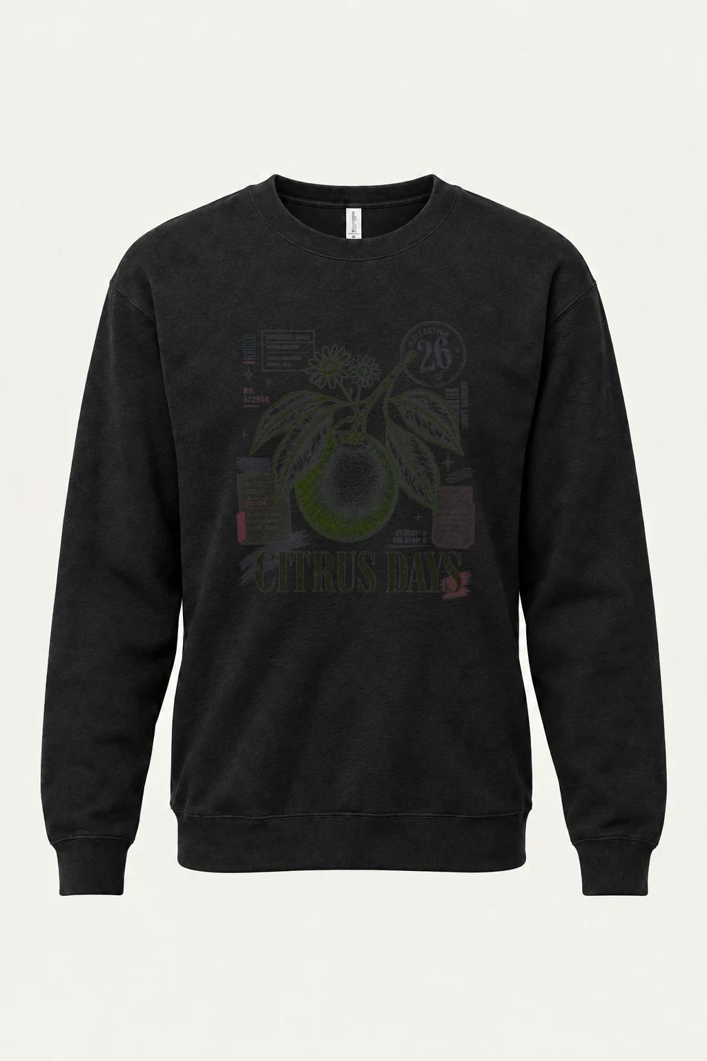 "Citrus Days" Unisex Sponge Fleece Crewneck Sweatshirt | Bella + Canvas 3901