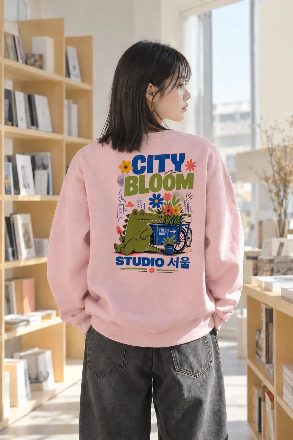 "City Bloom Fresh Route" Heavy Blend Unisex Crewneck Sweatshirt | Gildan 18000