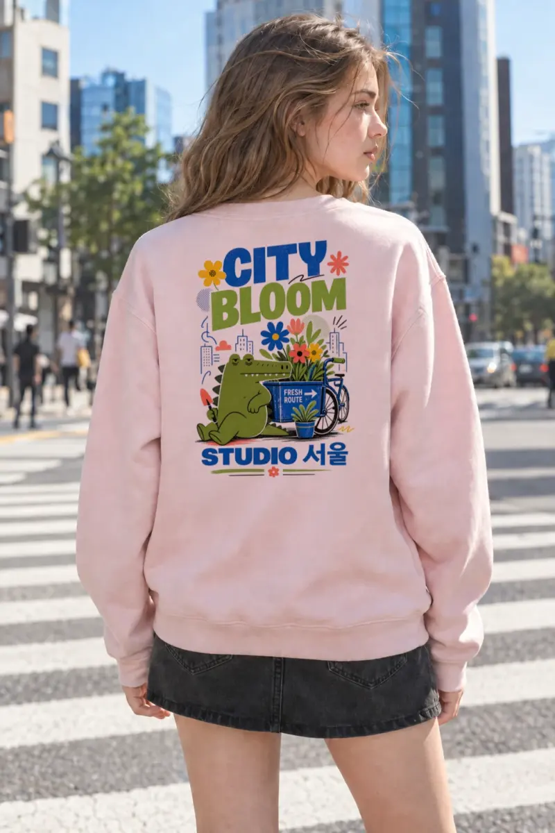 "City Bloom Fresh Route" Heavy Blend Unisex Crewneck Sweatshirt | Gildan 18000