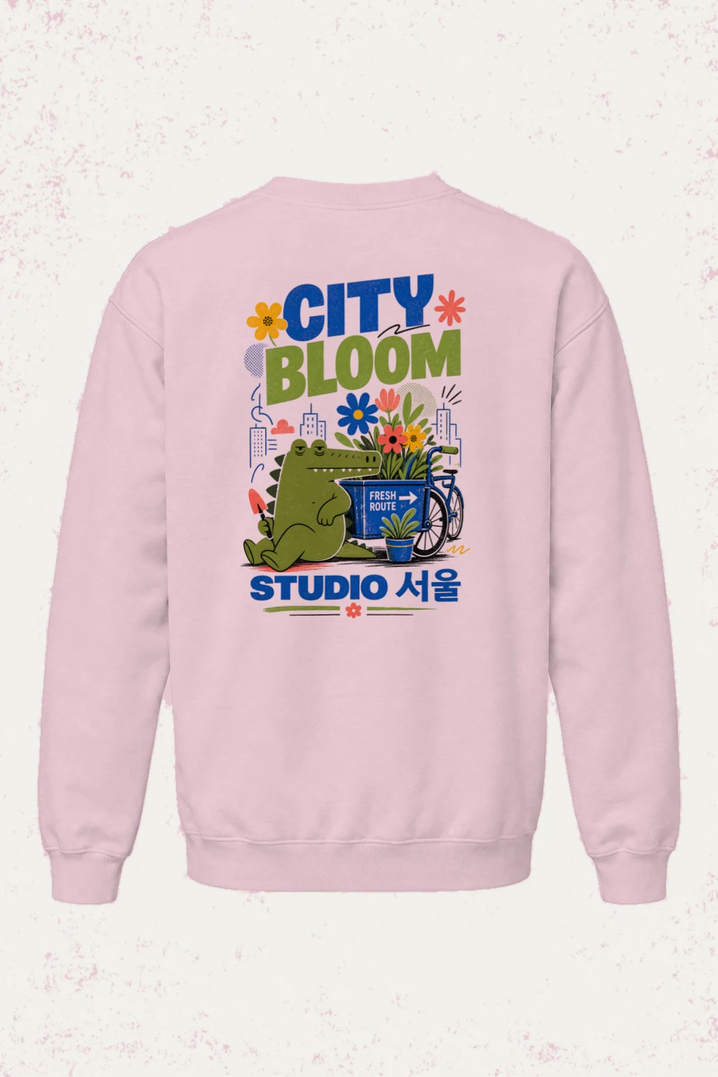 "City Bloom Fresh Route" Heavy Blend Unisex Crewneck Sweatshirt | Gildan 18000
