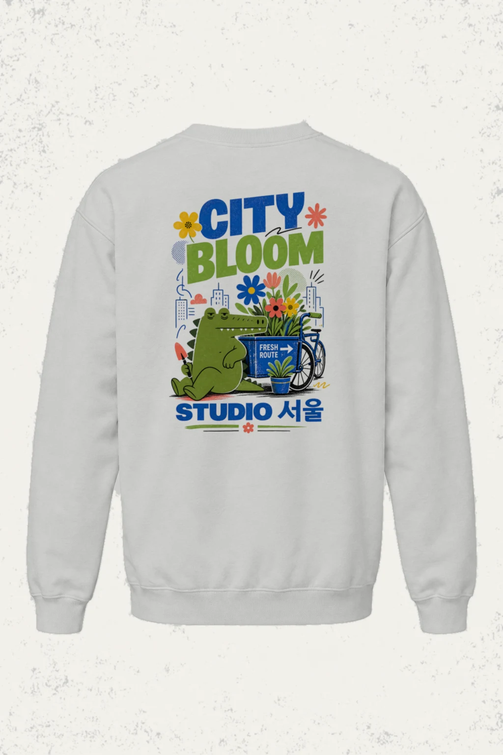 "City Bloom Fresh Route" Heavy Blend Unisex Crewneck Sweatshirt | Gildan 18000