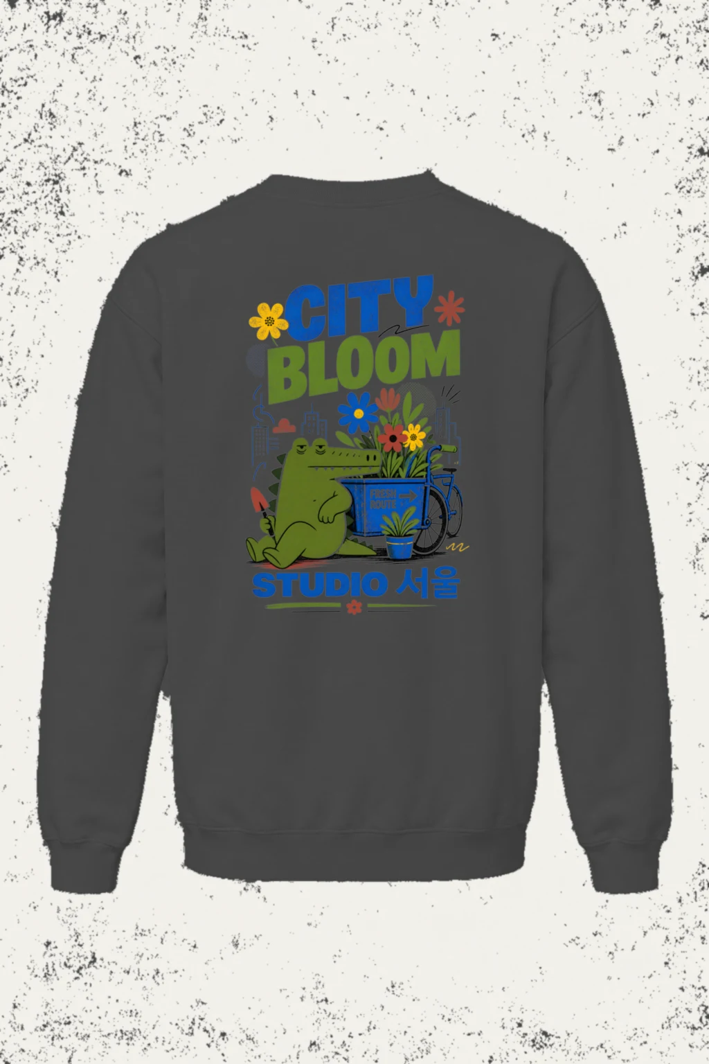 "City Bloom Fresh Route" Heavy Blend Unisex Crewneck Sweatshirt | Gildan 18000