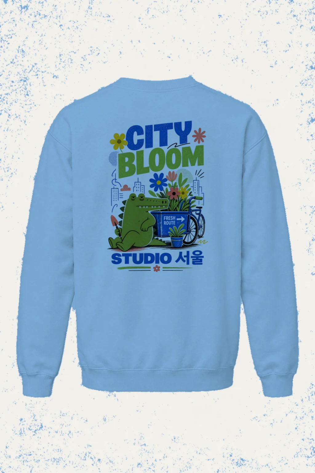"City Bloom Fresh Route" Heavy Blend Unisex Crewneck Sweatshirt | Gildan 18000
