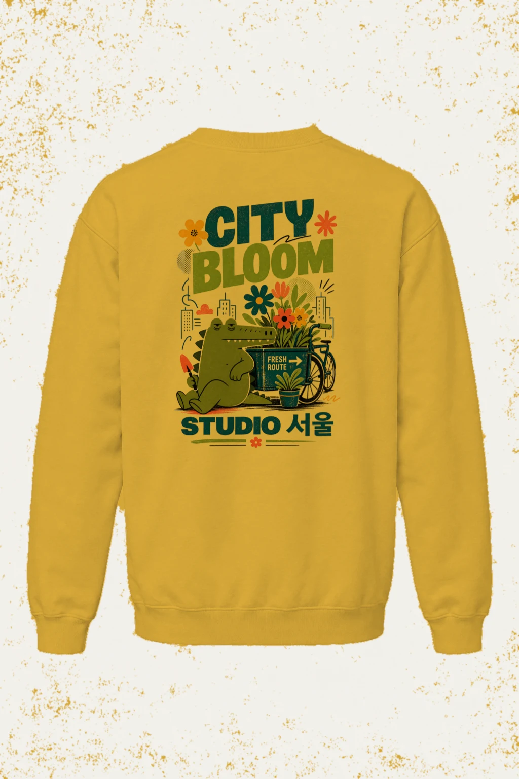 "City Bloom Fresh Route" Heavy Blend Unisex Crewneck Sweatshirt | Gildan 18000