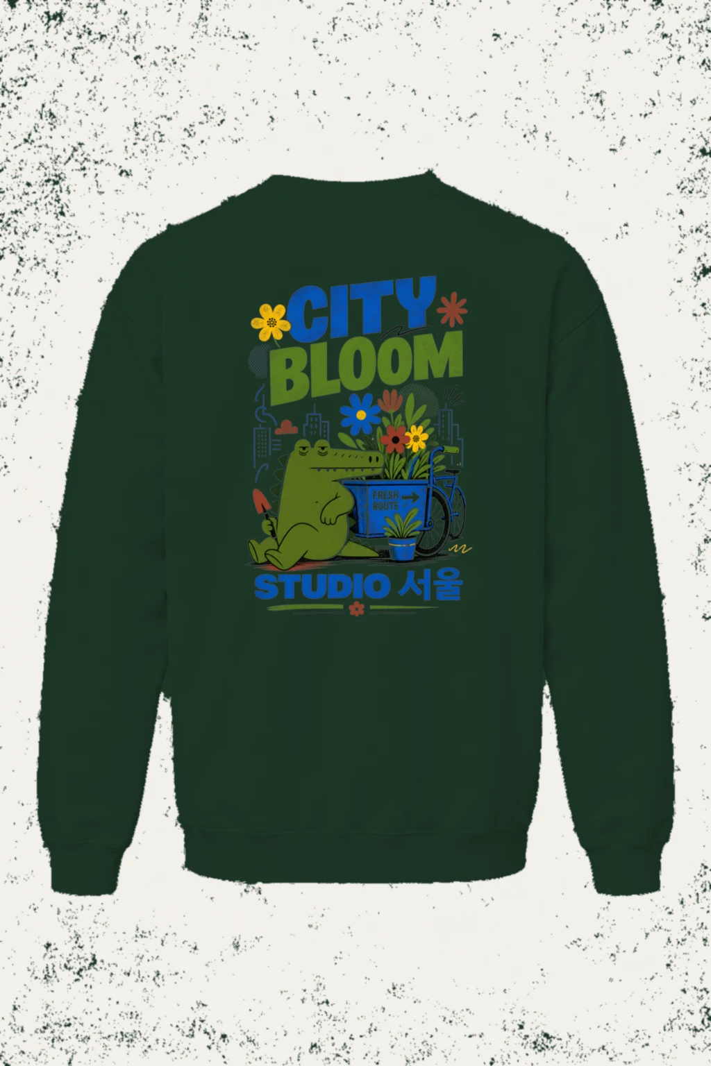 "City Bloom Fresh Route" Heavy Blend Unisex Crewneck Sweatshirt | Gildan 18000