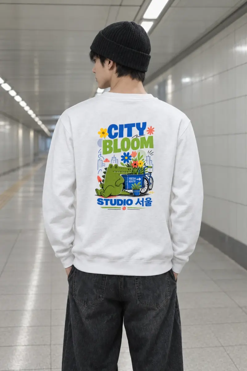 "City Bloom Route" Heavy Blend Unisex Crewneck Sweatshirt