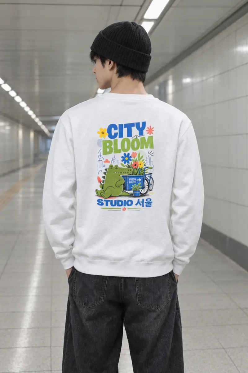 "City Bloom Route" Heavy Blend Unisex Crewneck Sweatshirt