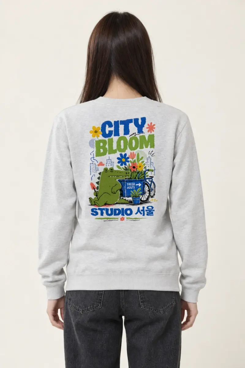 "City Bloom Route" Heavy Blend Unisex Crewneck Sweatshirt