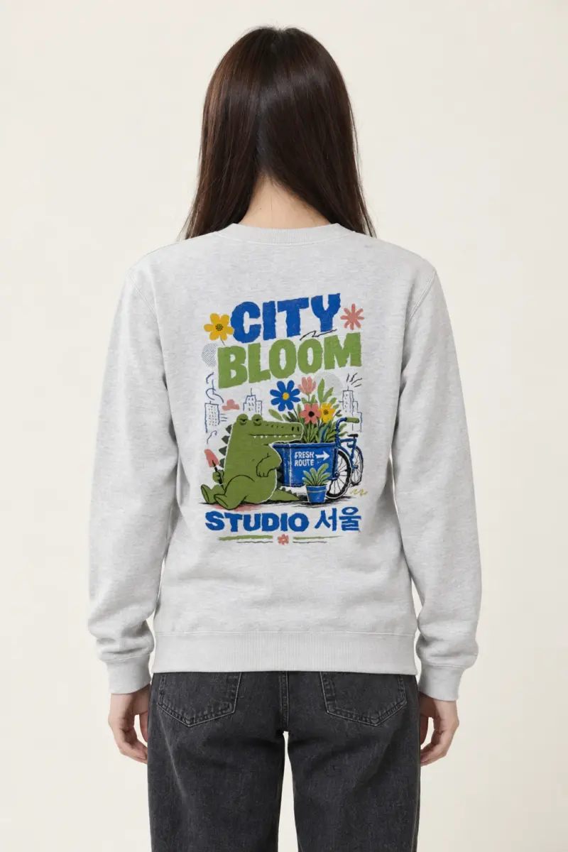 "City Bloom Route" Heavy Blend Unisex Crewneck Sweatshirt