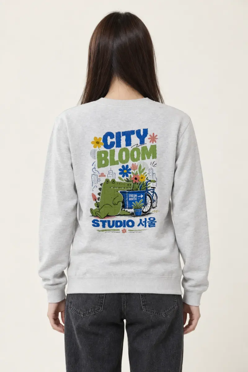 "City Bloom Route" Heavy Blend Unisex Crewneck Sweatshirt