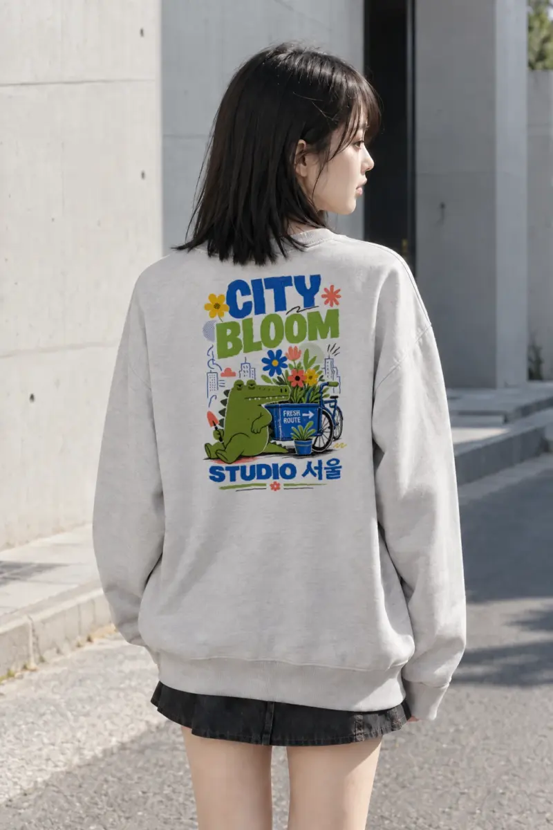 "City Bloom Route" Heavy Blend Unisex Crewneck Sweatshirt | Gildan 18000