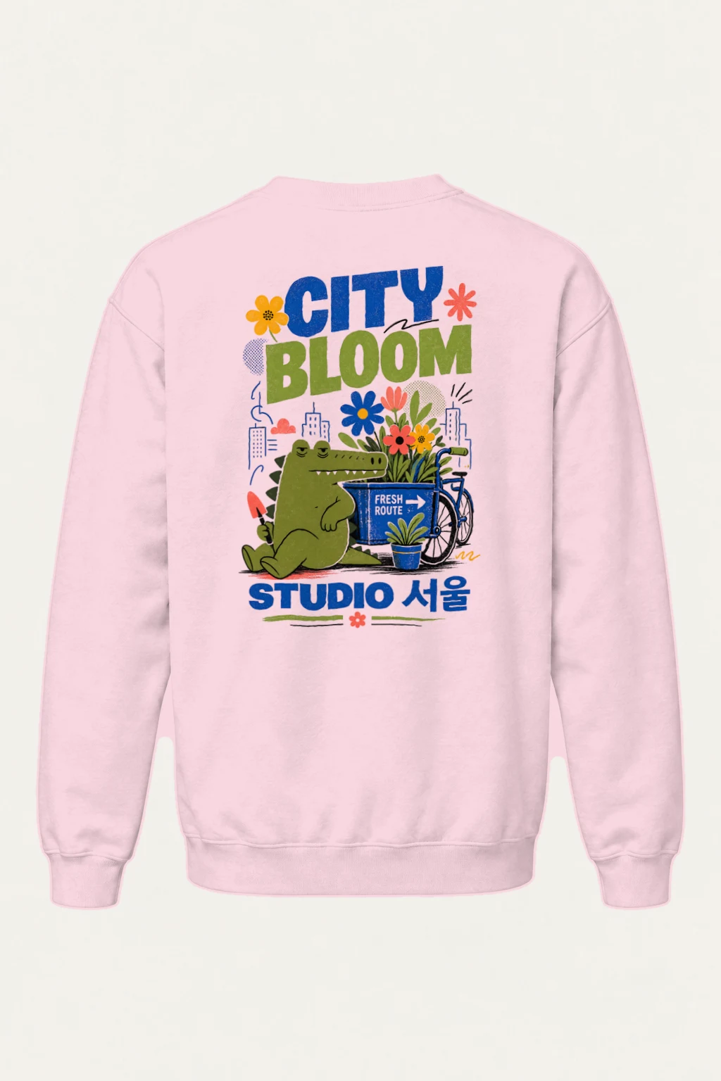 "City Bloom Route" Heavy Blend Unisex Crewneck Sweatshirt | Gildan 18000