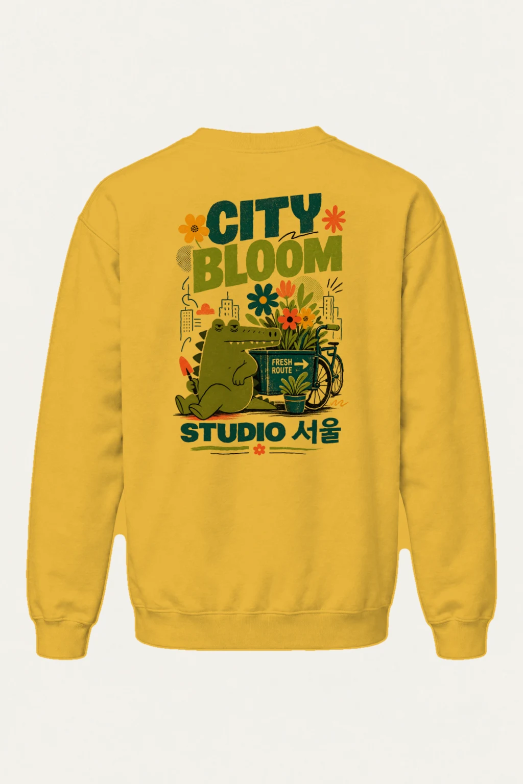"City Bloom Route" Heavy Blend Unisex Crewneck Sweatshirt | Gildan 18000