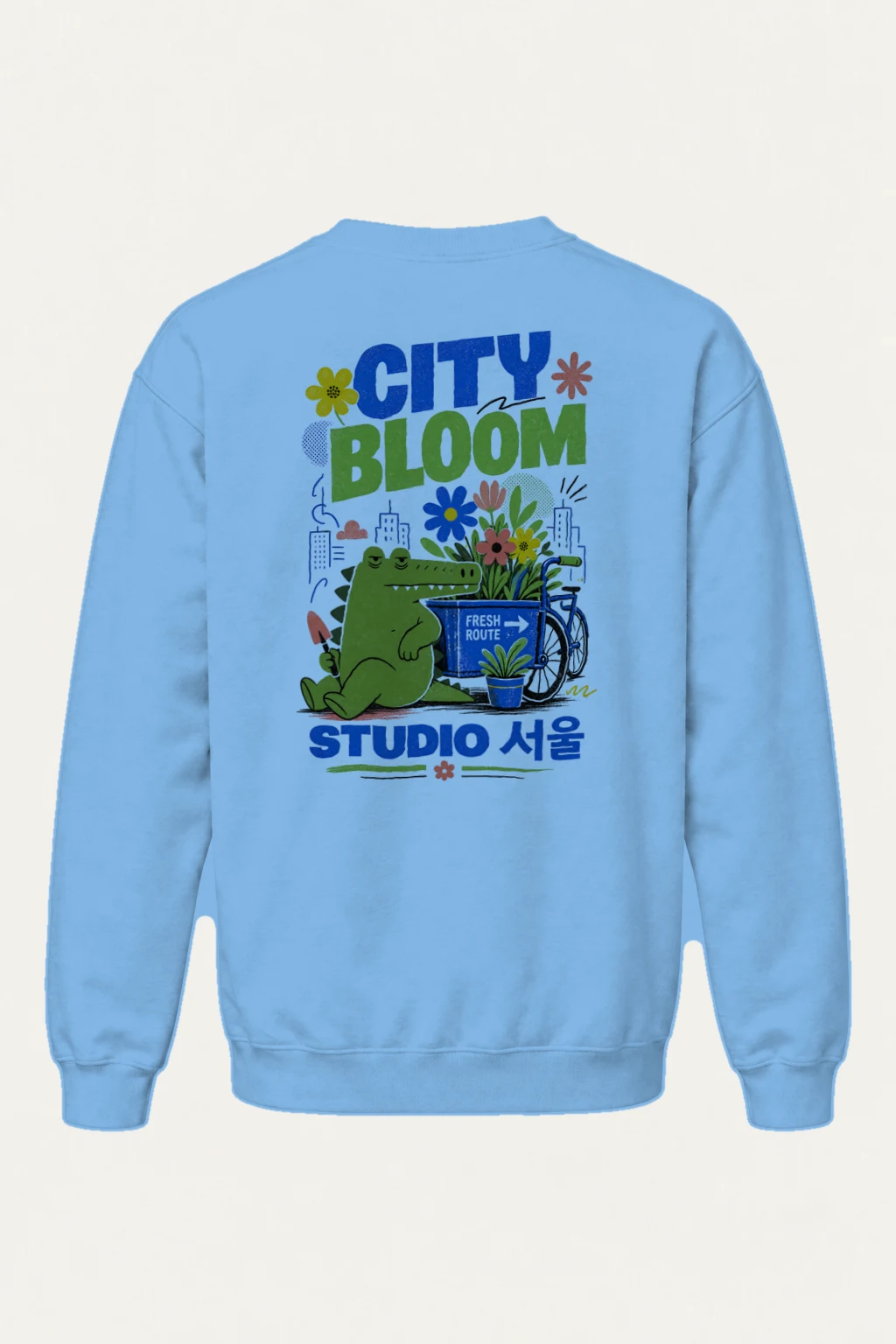 "City Bloom Route" Heavy Blend Unisex Crewneck Sweatshirt | Gildan 18000