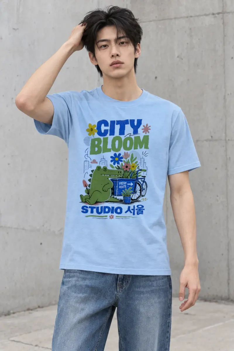 "City Bloom Route" Heavyweight Unisex Crewneck T-shirt