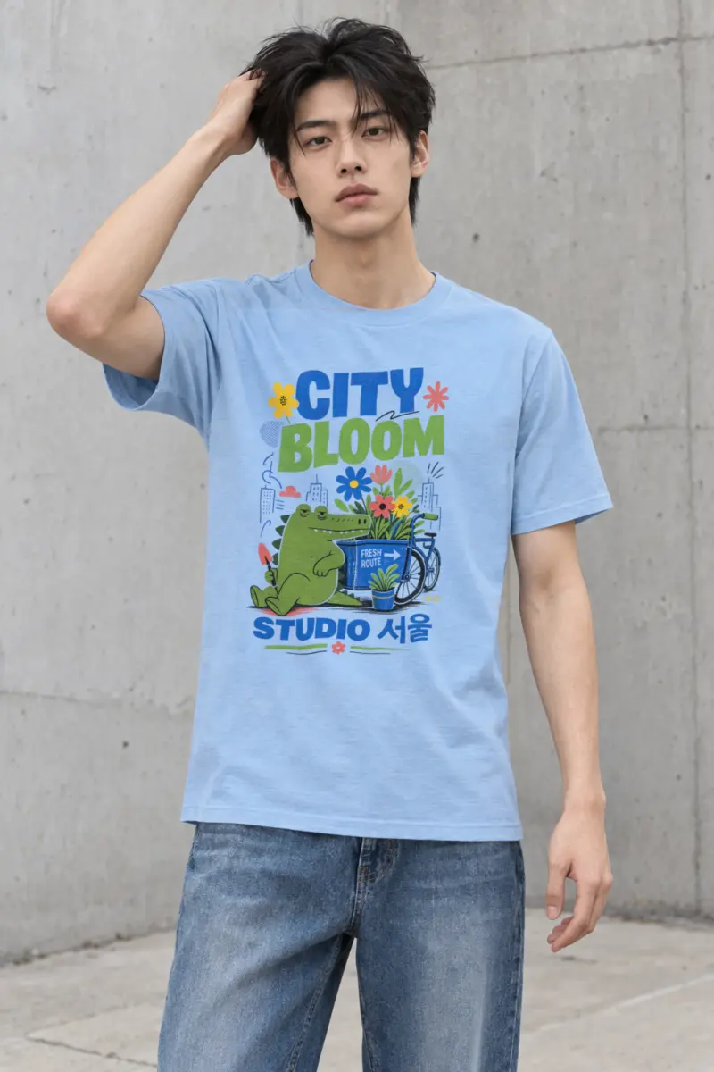 "City Bloom Route" Heavyweight Unisex Crewneck T-shirt
