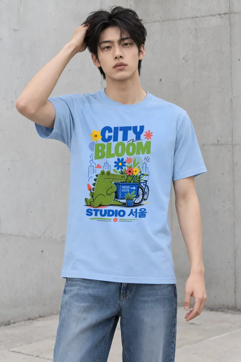 "City Bloom Route" Heavyweight Unisex Crewneck T-shirt