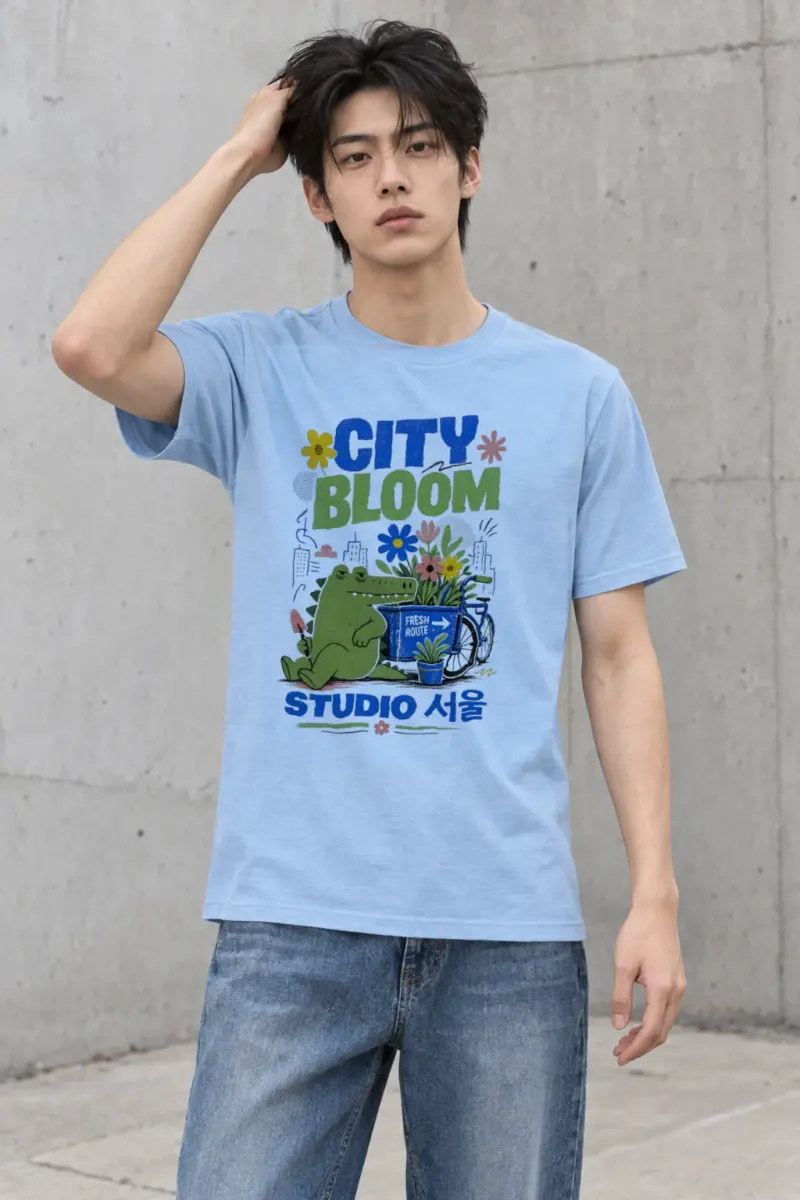 "City Bloom Route" Heavyweight Unisex Crewneck T-shirt