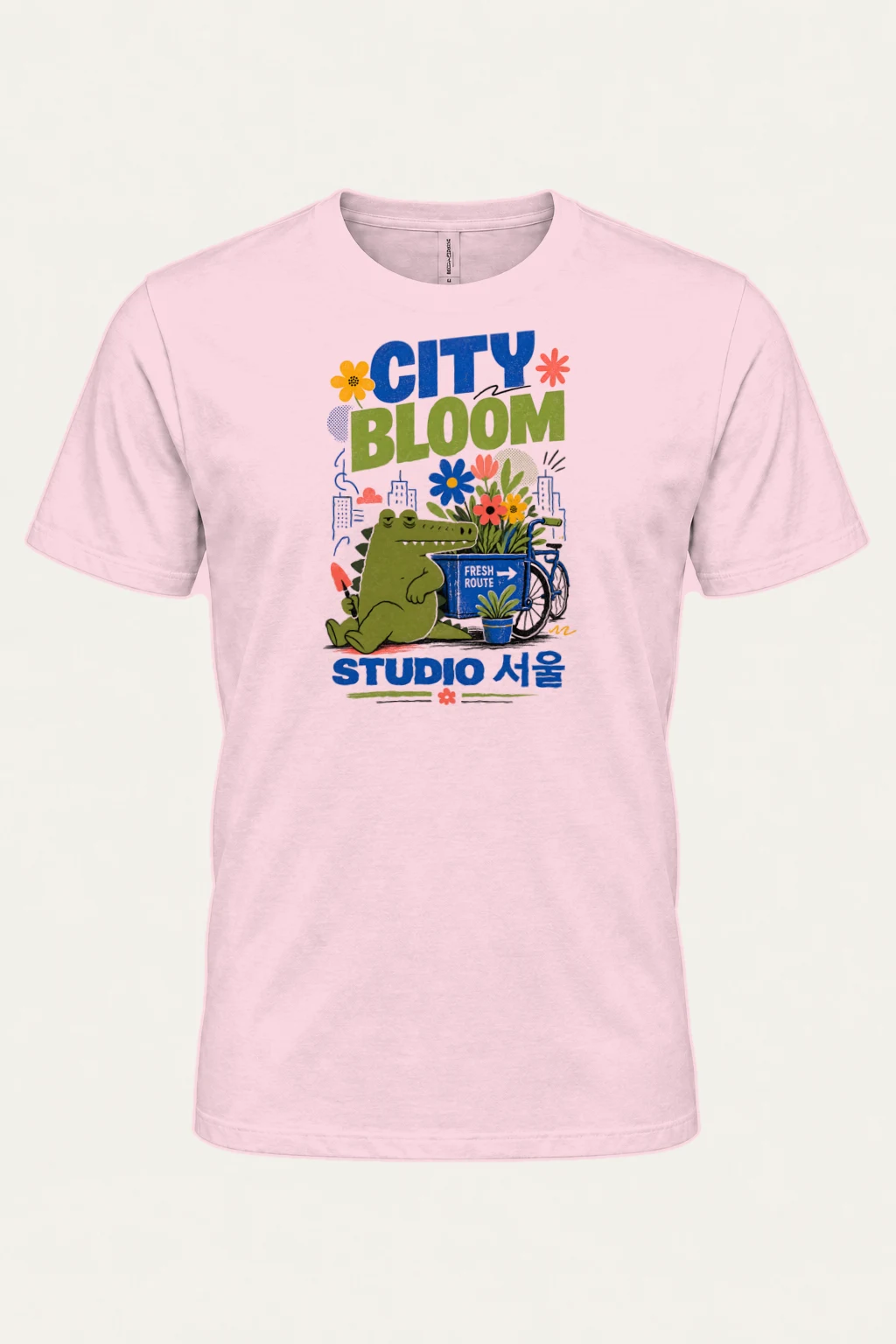 "City Bloom Route" Heavyweight Unisex Crewneck T-shirt | Gildan 5000