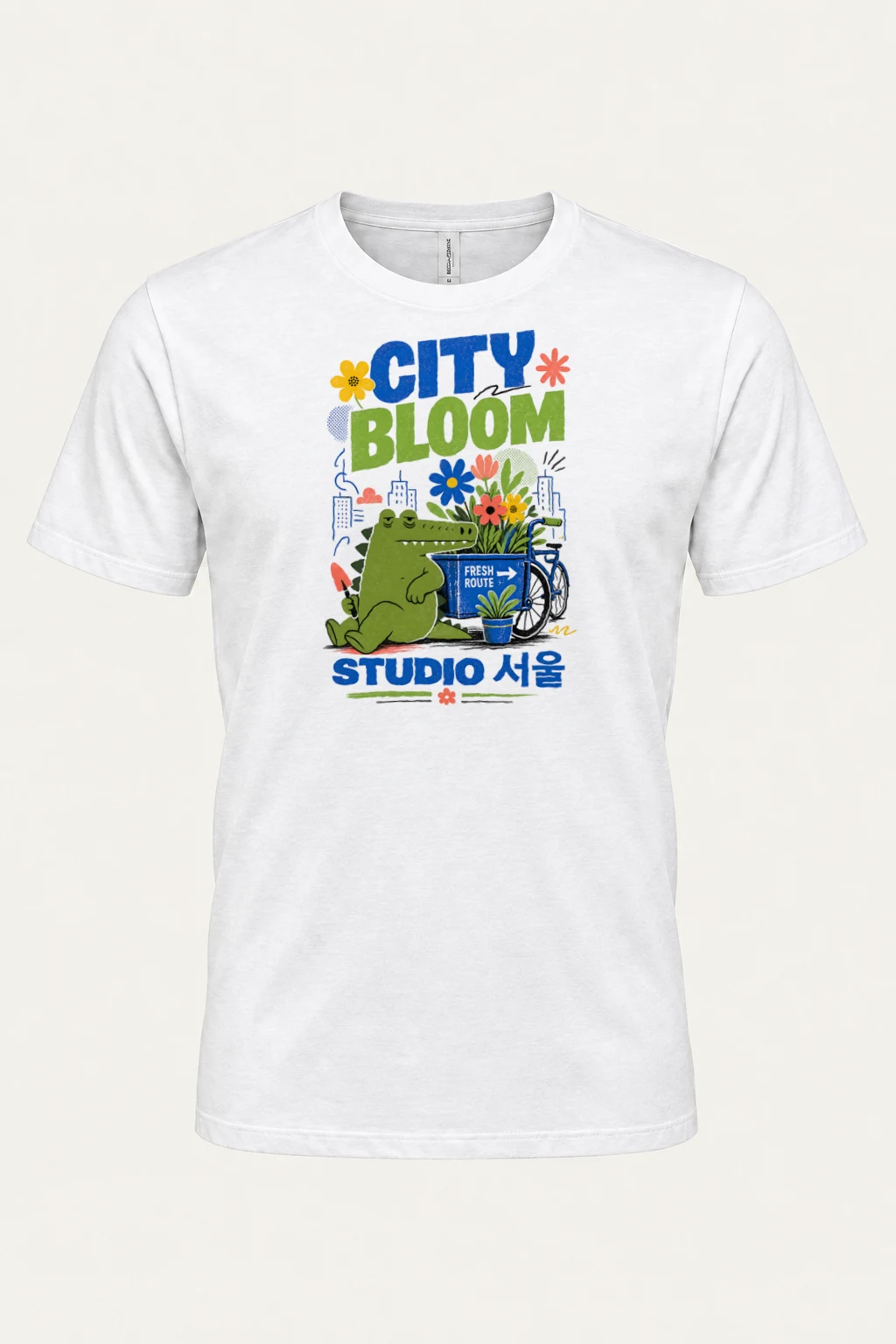 "City Bloom Route" Heavyweight Unisex Crewneck T-shirt | Gildan 5000