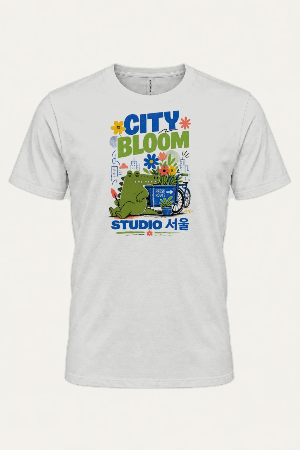 "City Bloom Route" Heavyweight Unisex Crewneck T-shirt | Gildan 5000