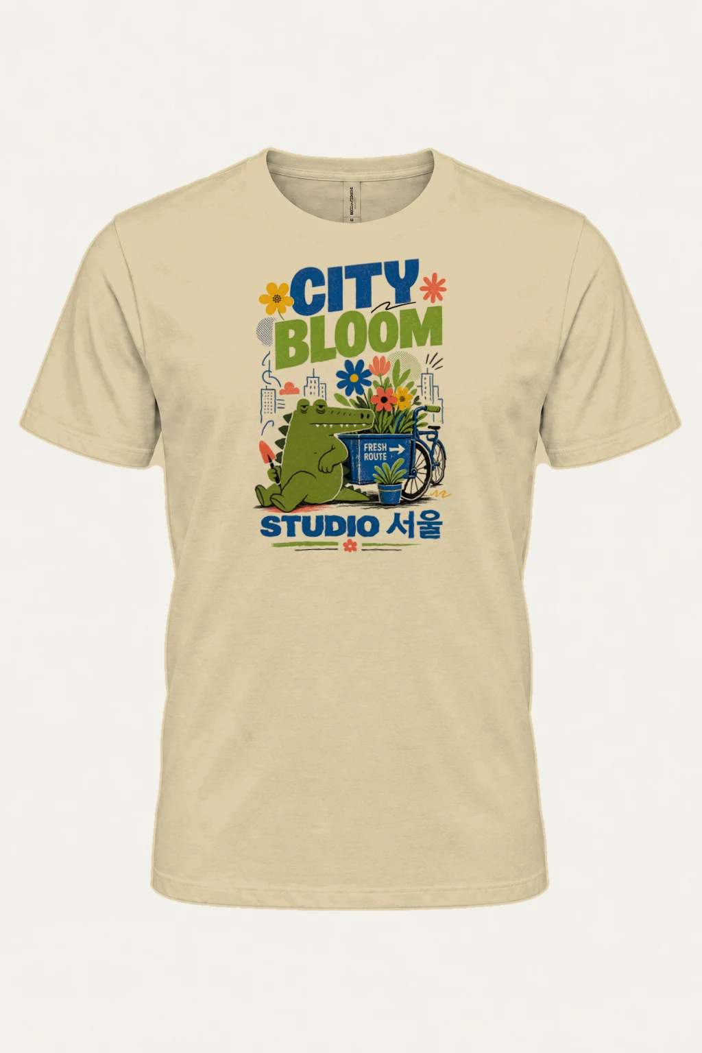 "City Bloom Route" Heavyweight Unisex Crewneck T-shirt | Gildan 5000