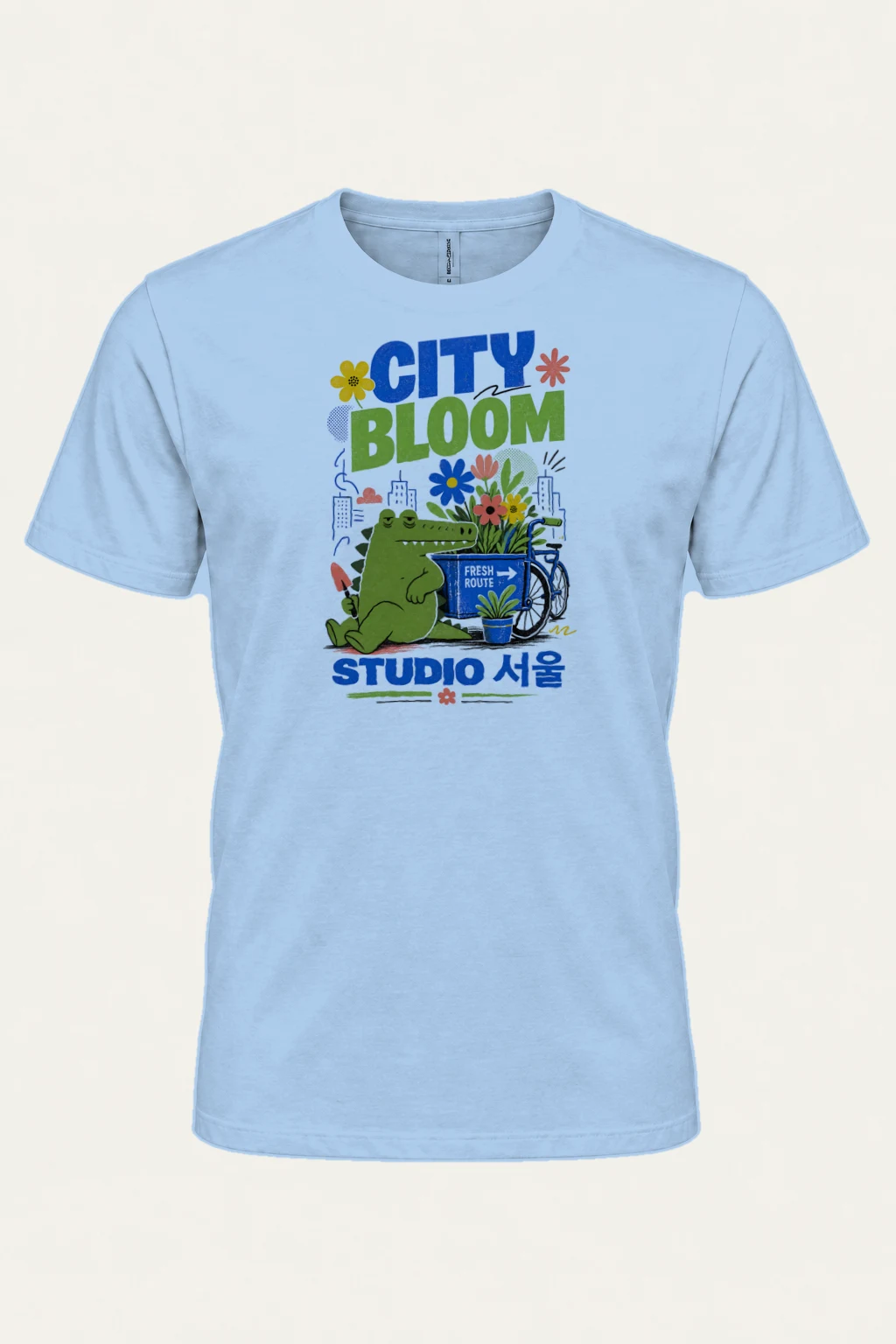 "City Bloom Route" Heavyweight Unisex Crewneck T-shirt | Gildan 5000