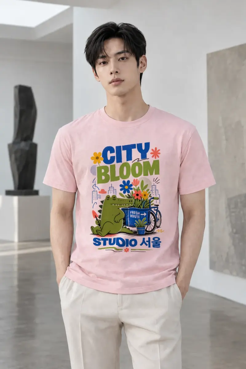 "City Bloom Route" Heavyweight Unisex Crewneck T-shirt | Gildan 5000