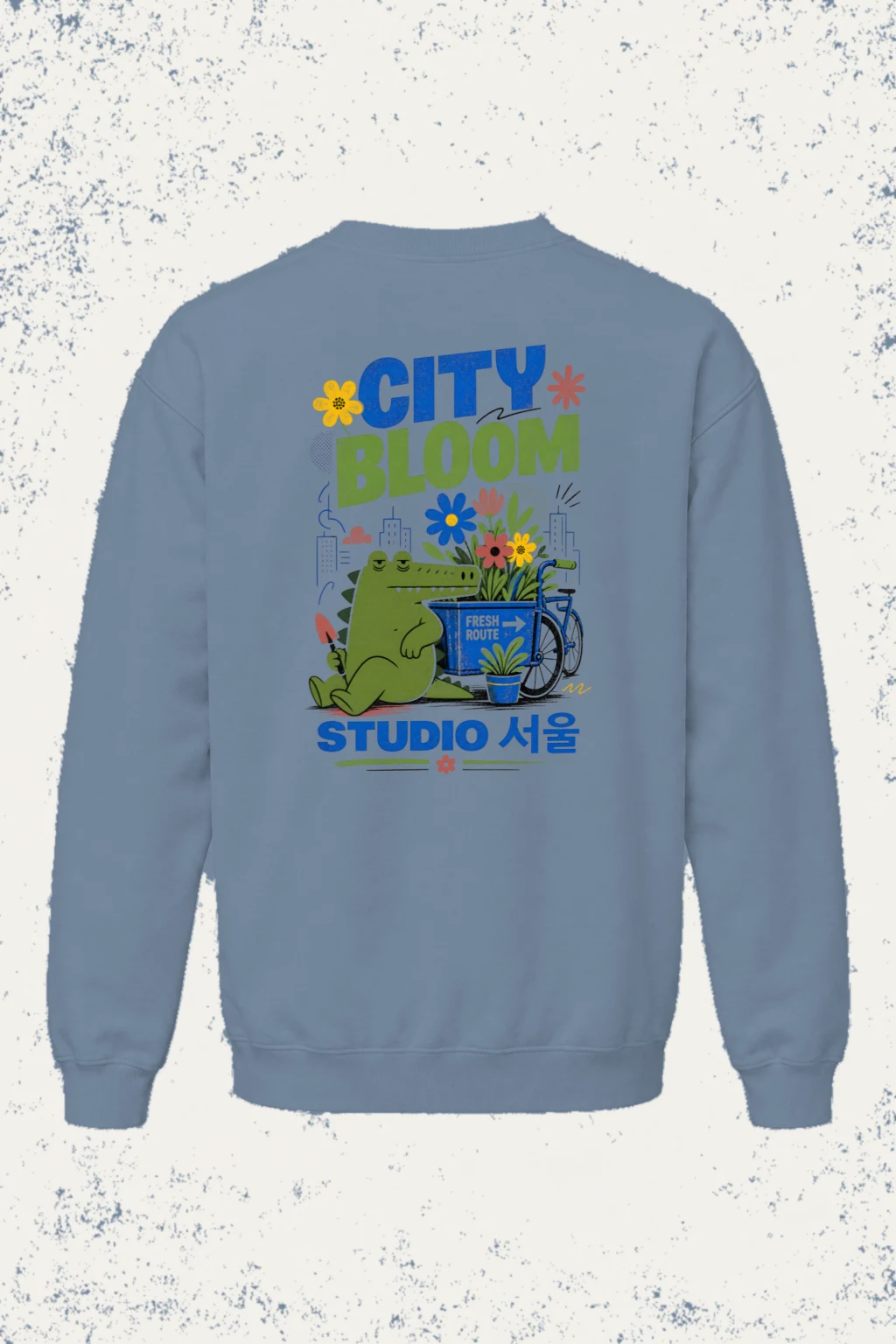 "City Bloom Route" Unisex Sponge Fleece Crewneck Sweatshirt | Bella + Canvas 3901