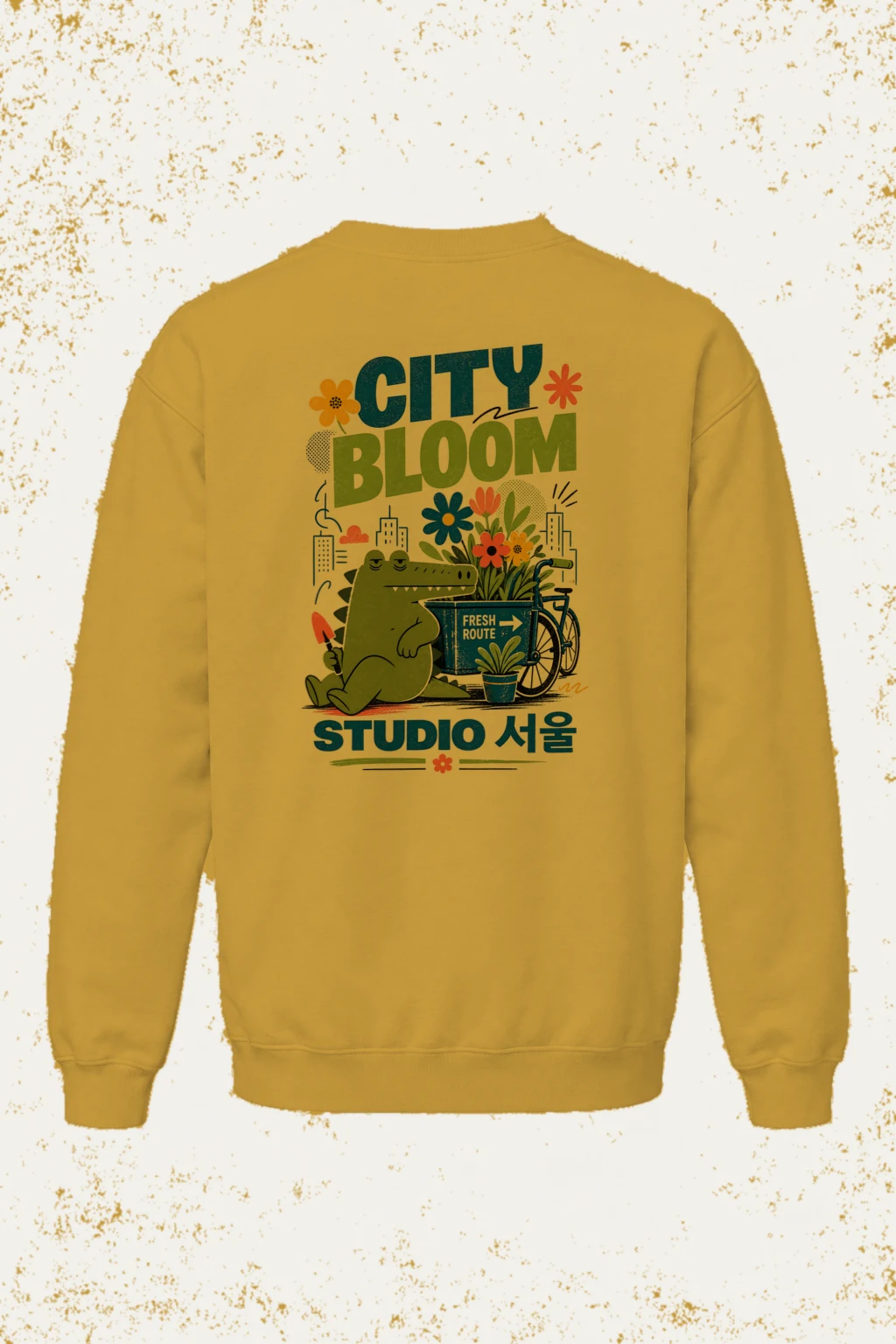 "City Bloom Route" Unisex Sponge Fleece Crewneck Sweatshirt | Bella + Canvas 3901