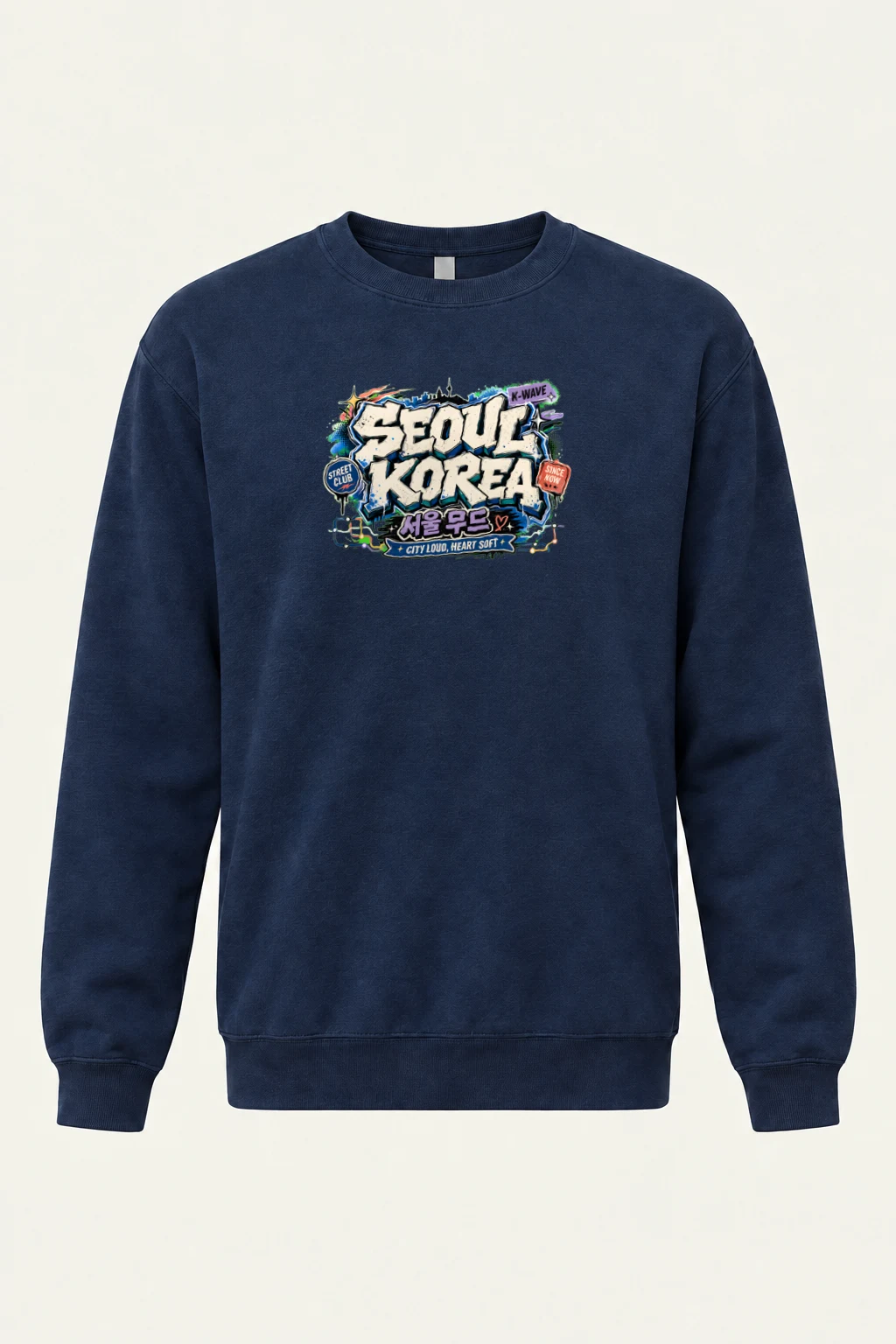 "City Loud, Heart Soft" Heavy Blend Unisex Crewneck Sweatshirt | Gildan 18000