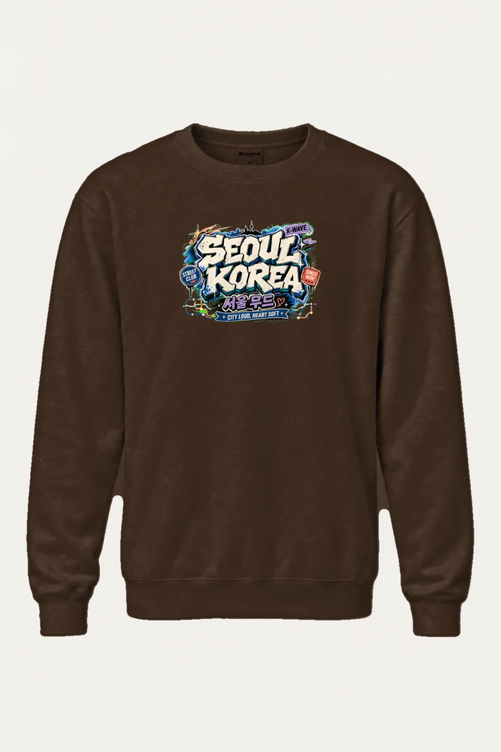 "City Loud, Heart Soft" Heavy Blend Unisex Crewneck Sweatshirt | Gildan 18000