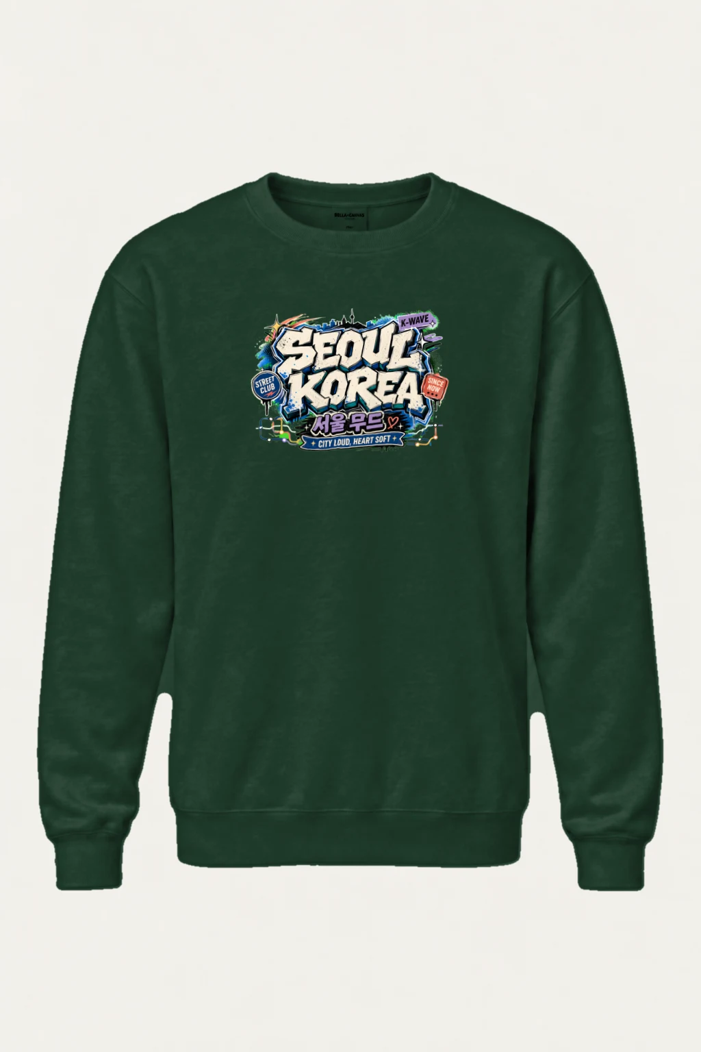 "City Loud, Heart Soft" Heavy Blend Unisex Crewneck Sweatshirt | Gildan 18000