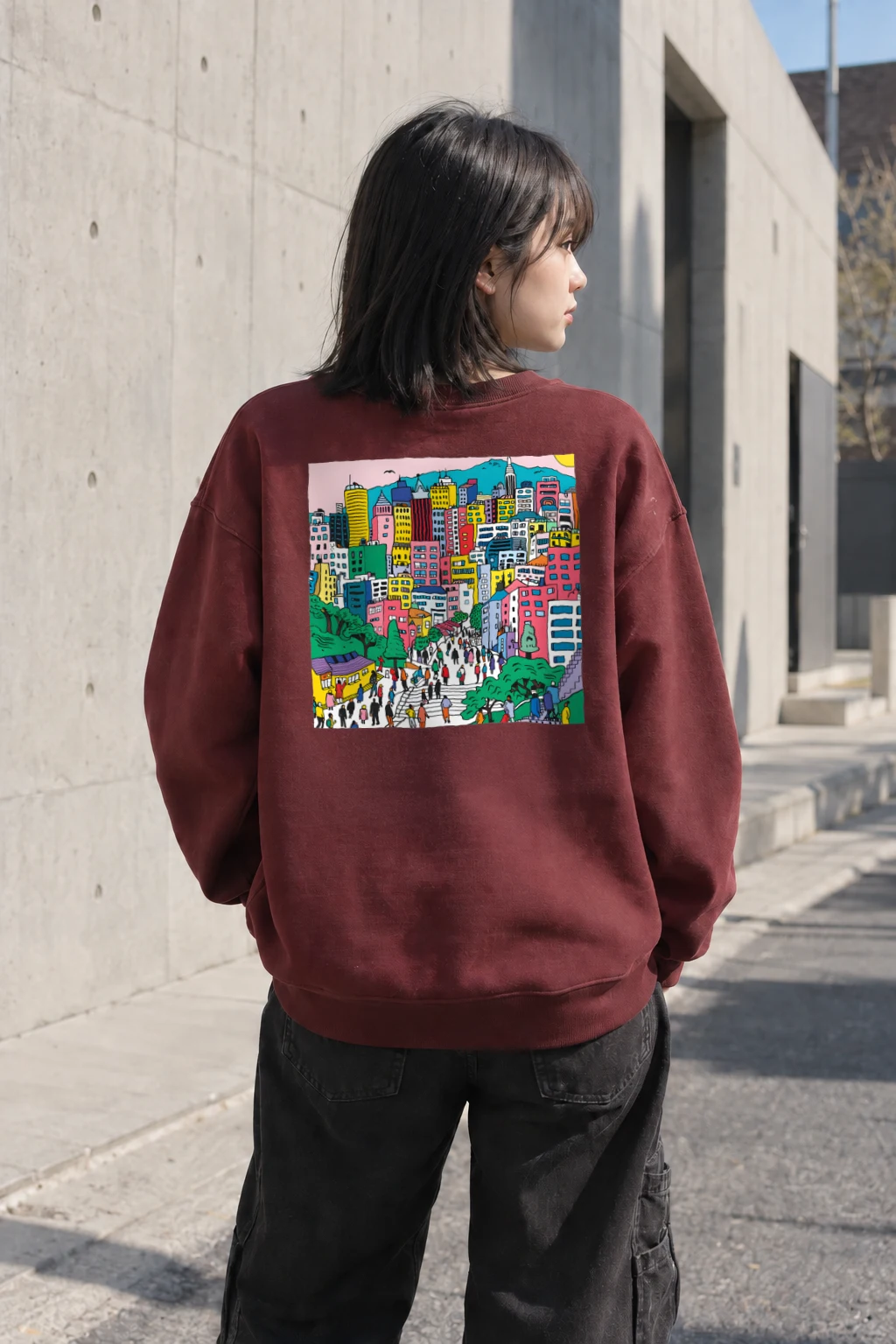"City Mountain Rush" Heavy Blend Unisex Crewneck Sweatshirt | Gildan 18000