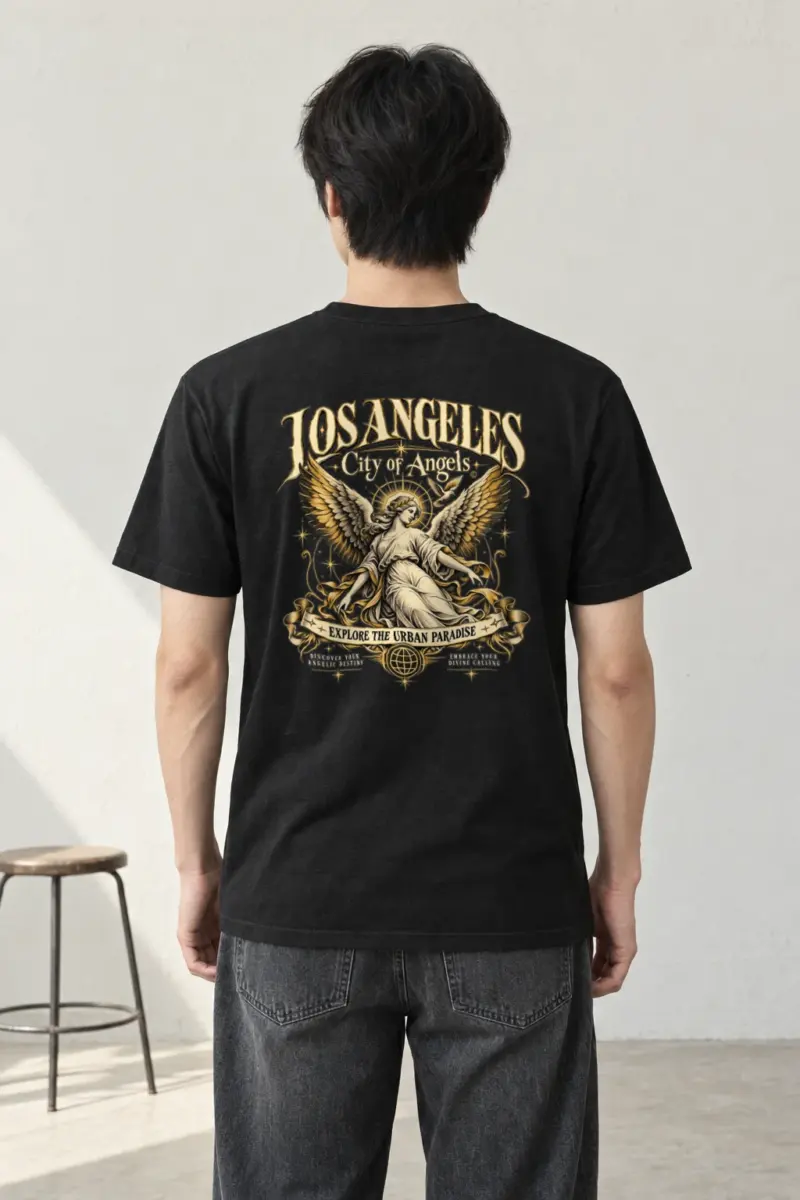 "City Of Angels" Heavyweight Unisex Crewneck T-shirt | Gildan 5000