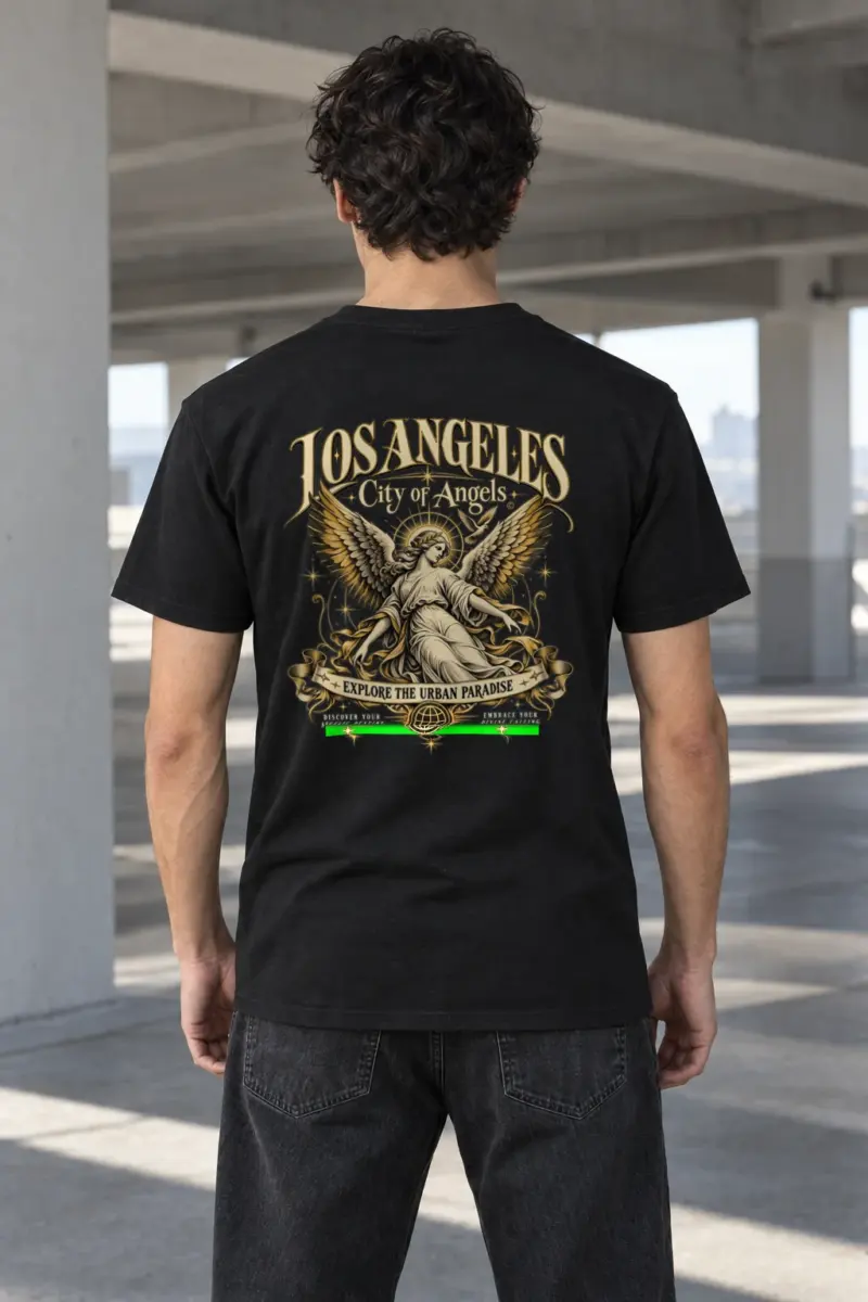 "City Of Angels" Heavyweight Unisex Crewneck T-shirt | Gildan 5000