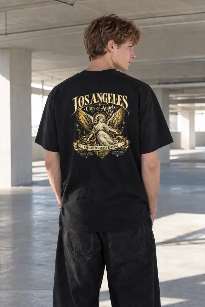 "City Of Angels" Heavyweight Unisex Crewneck T-shirt | Gildan 5000