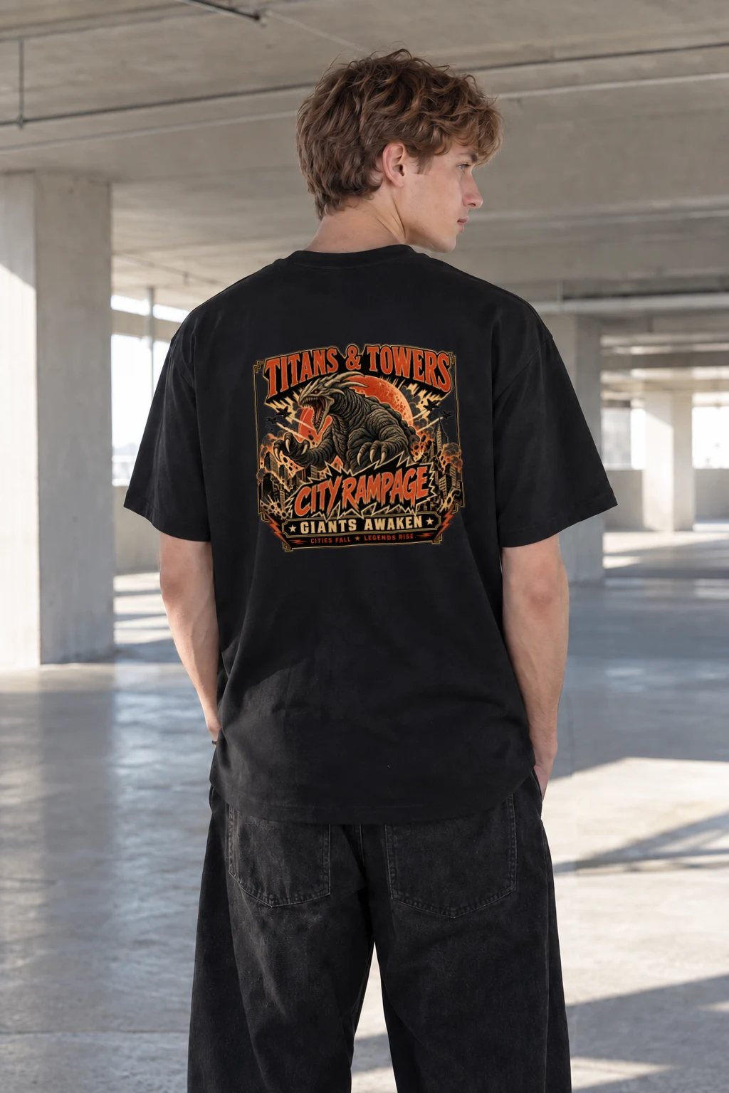 "City Rampage" Heavyweight Unisex Crewneck T-shirt | Gildan 5000