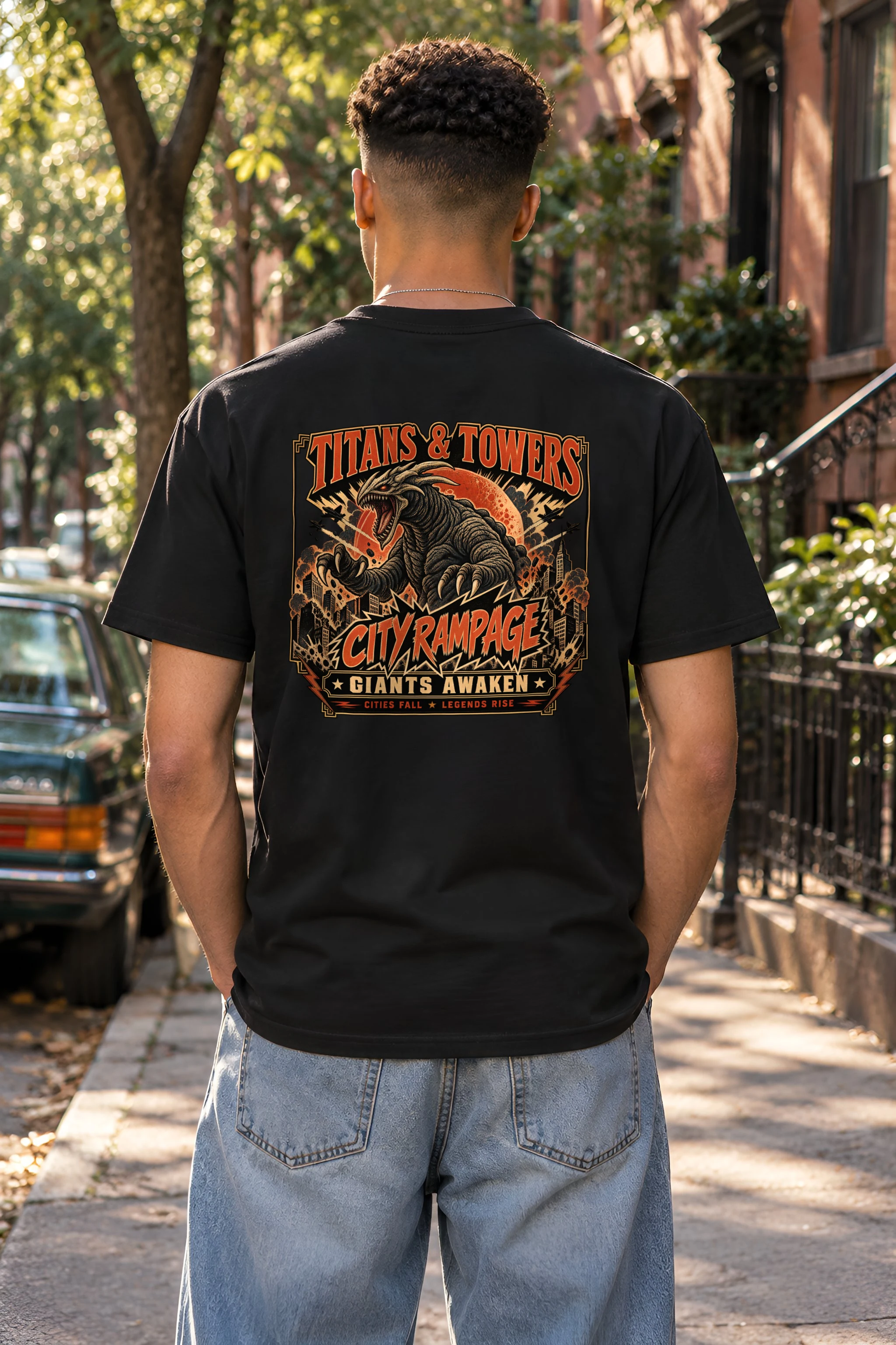 "City Rampage" Heavyweight Unisex Crewneck T-shirt