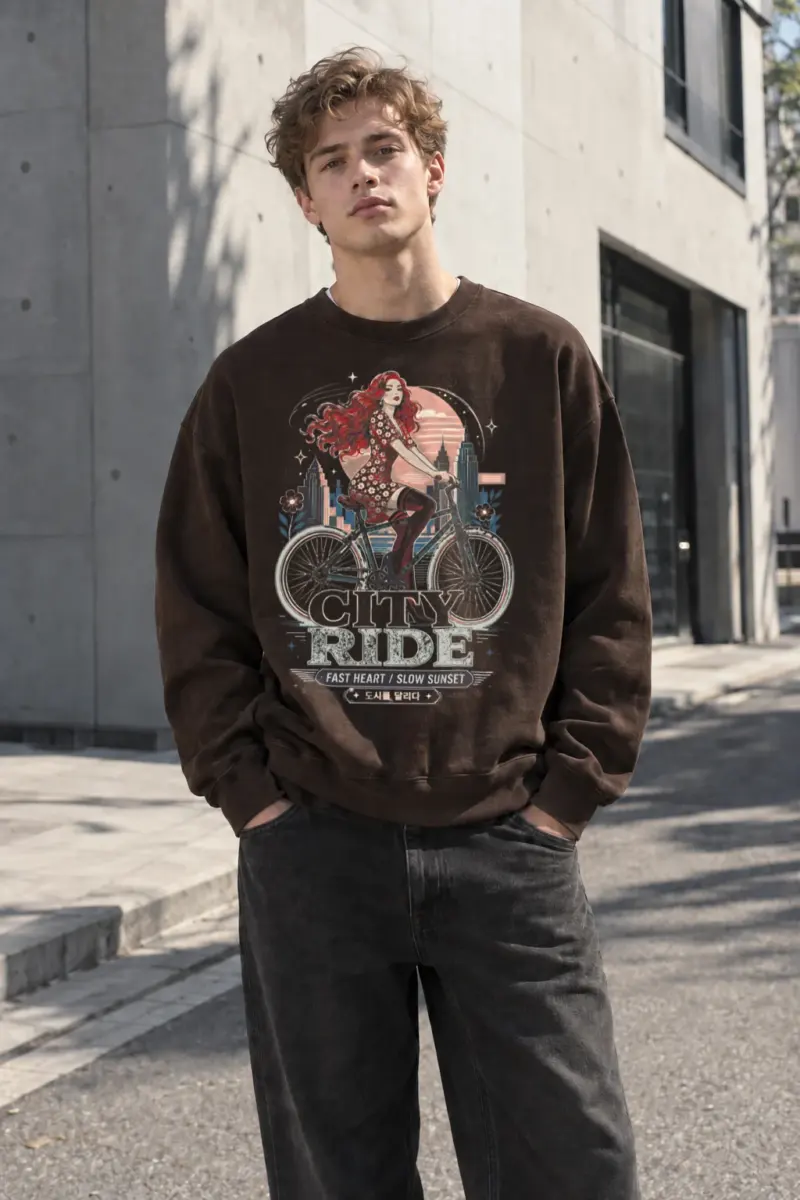 "City Ride" Heavy Blend Unisex Crewneck Sweatshirt | Gildan 18000