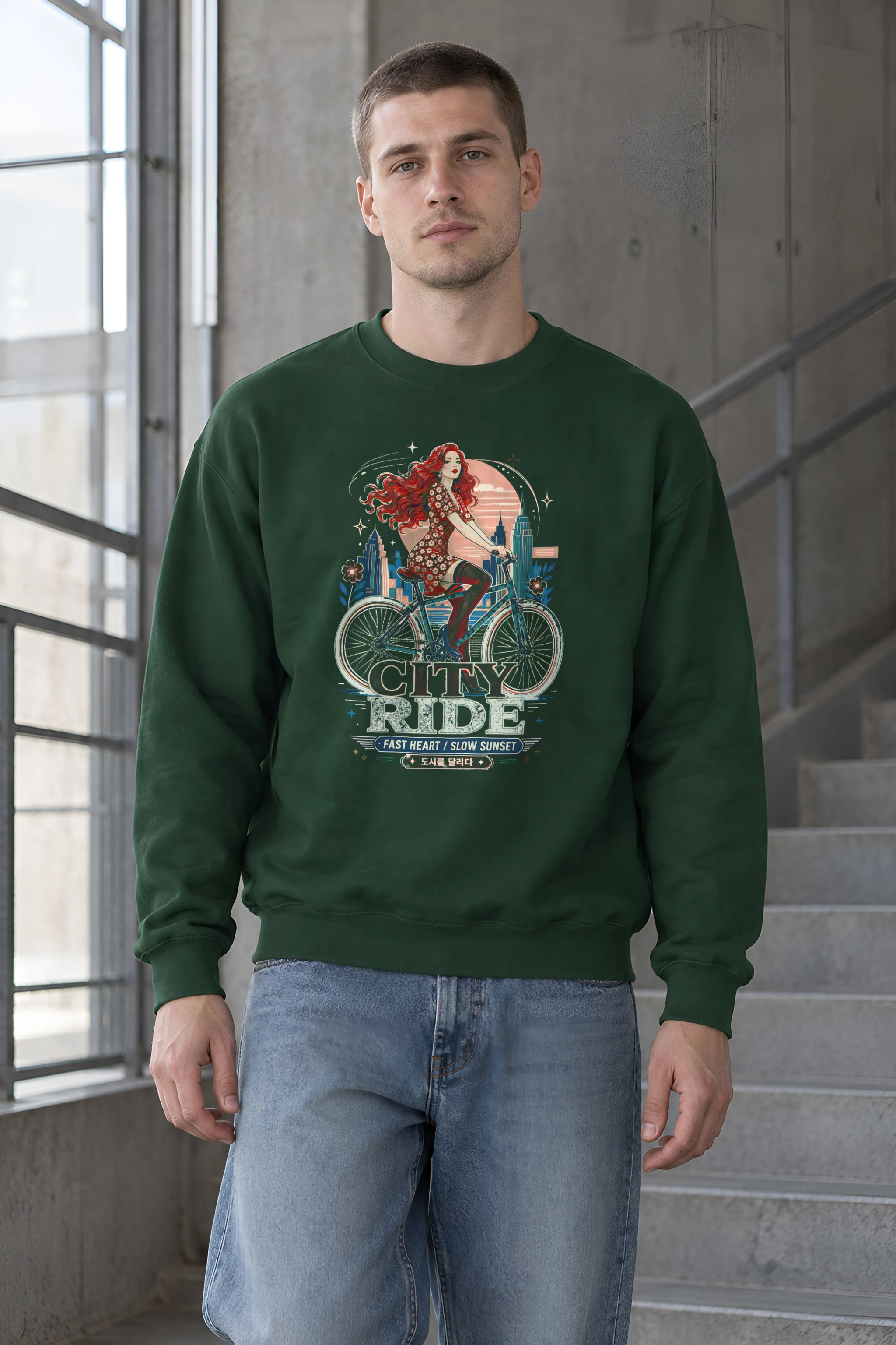 "City Ride" Unisex Crewneck Sweatshirt