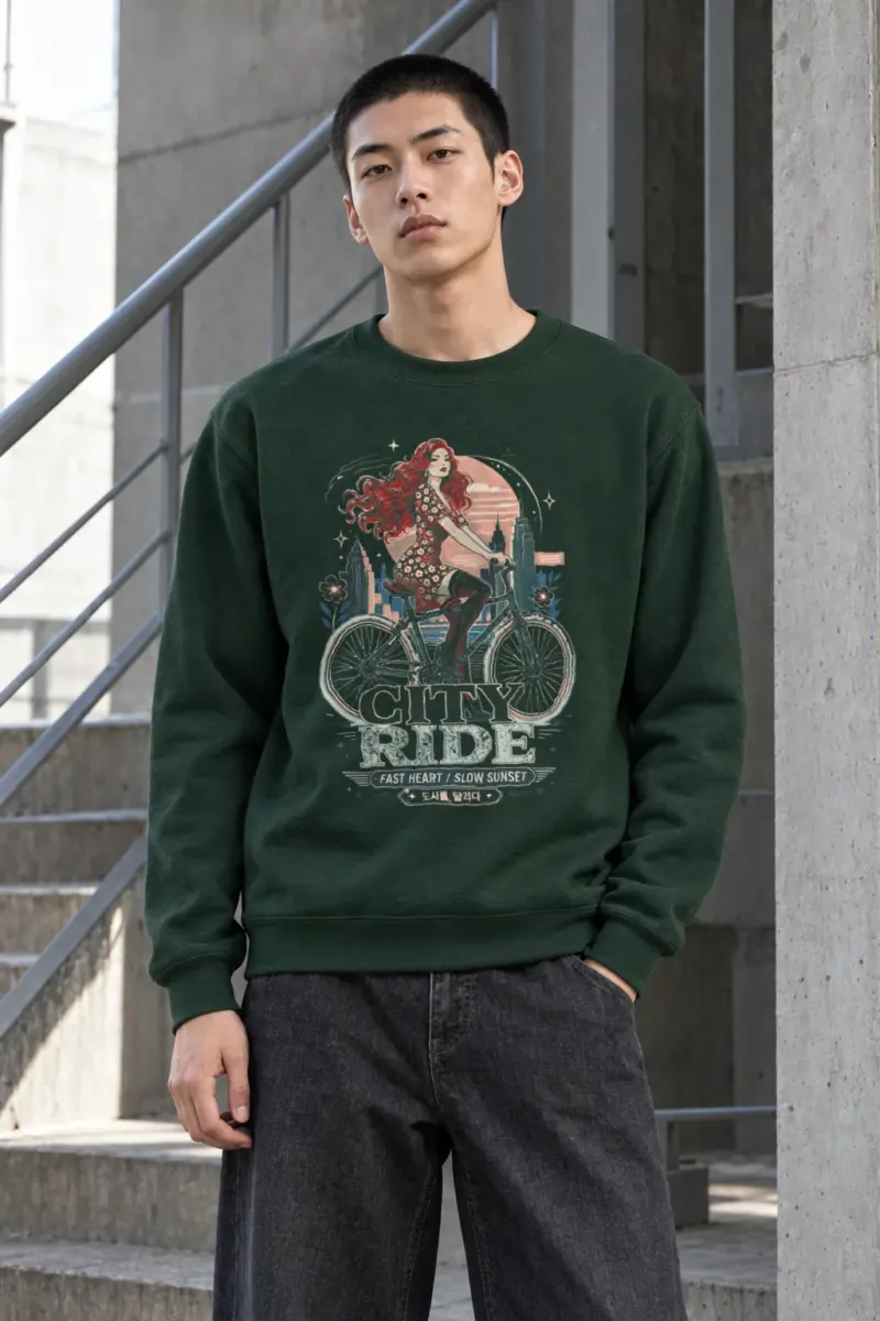 "City Ride" Heavy Blend Unisex Crewneck Sweatshirt