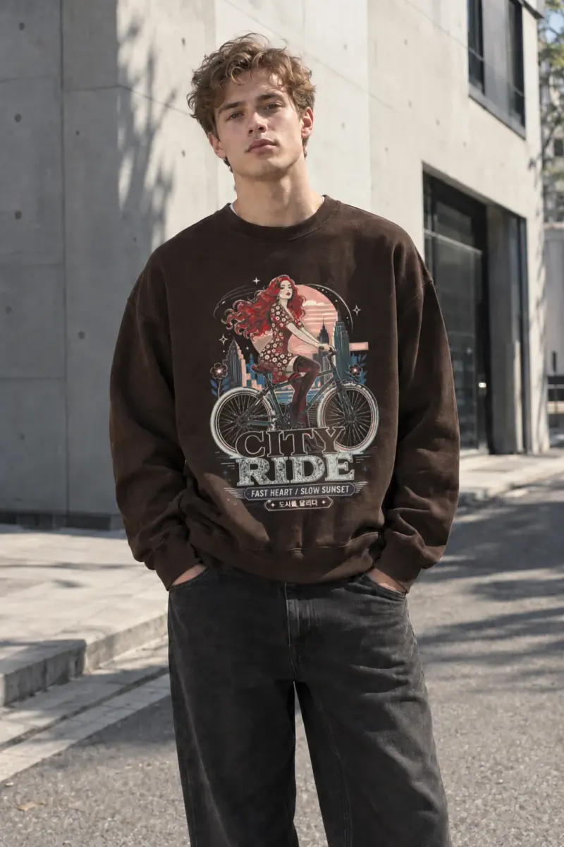 "City Ride" Heavy Blend Unisex Crewneck Sweatshirt | Gildan 18000
